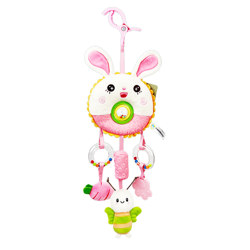 (Bear) Hanging Rattles Toys Car Seat Toys for Babies 0-6 Months Newborn Crib Toys Sensory Soft Stuff Baby Stroller Toys for 0 12 Months