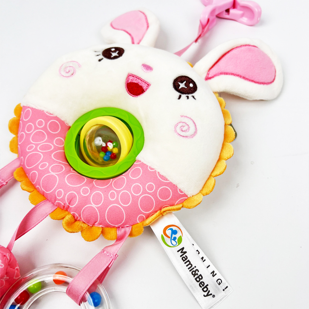 (Bear) Hanging Rattles Toys Car Seat Toys for Babies 0-6 Months Newborn Crib Toys Sensory Soft Stuff Baby Stroller Toys for 0 12 Months