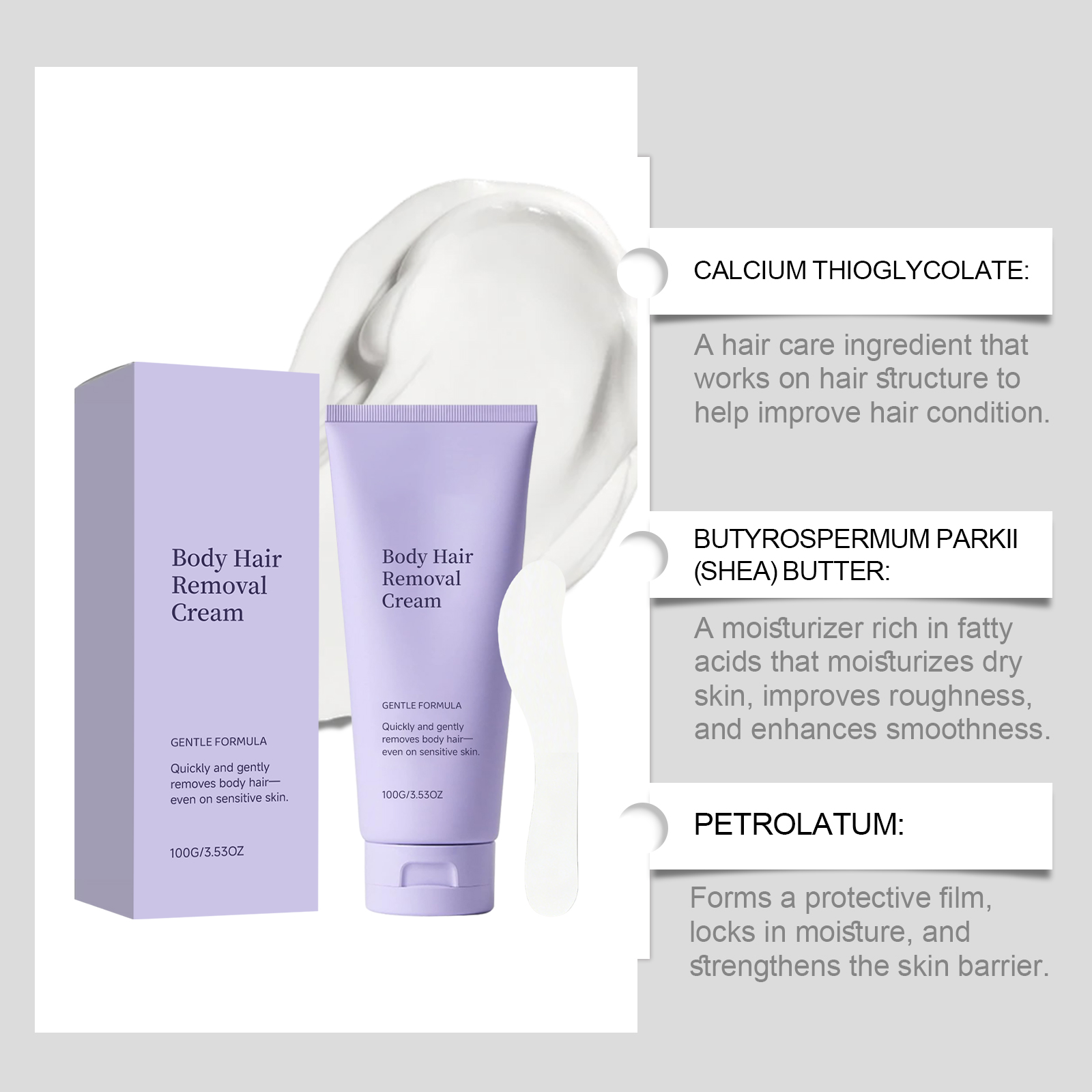 Body Hair Removal Cream Mild Fast Depilation Odorless Daily Body Cleansing Portable Skincare Product Gentle