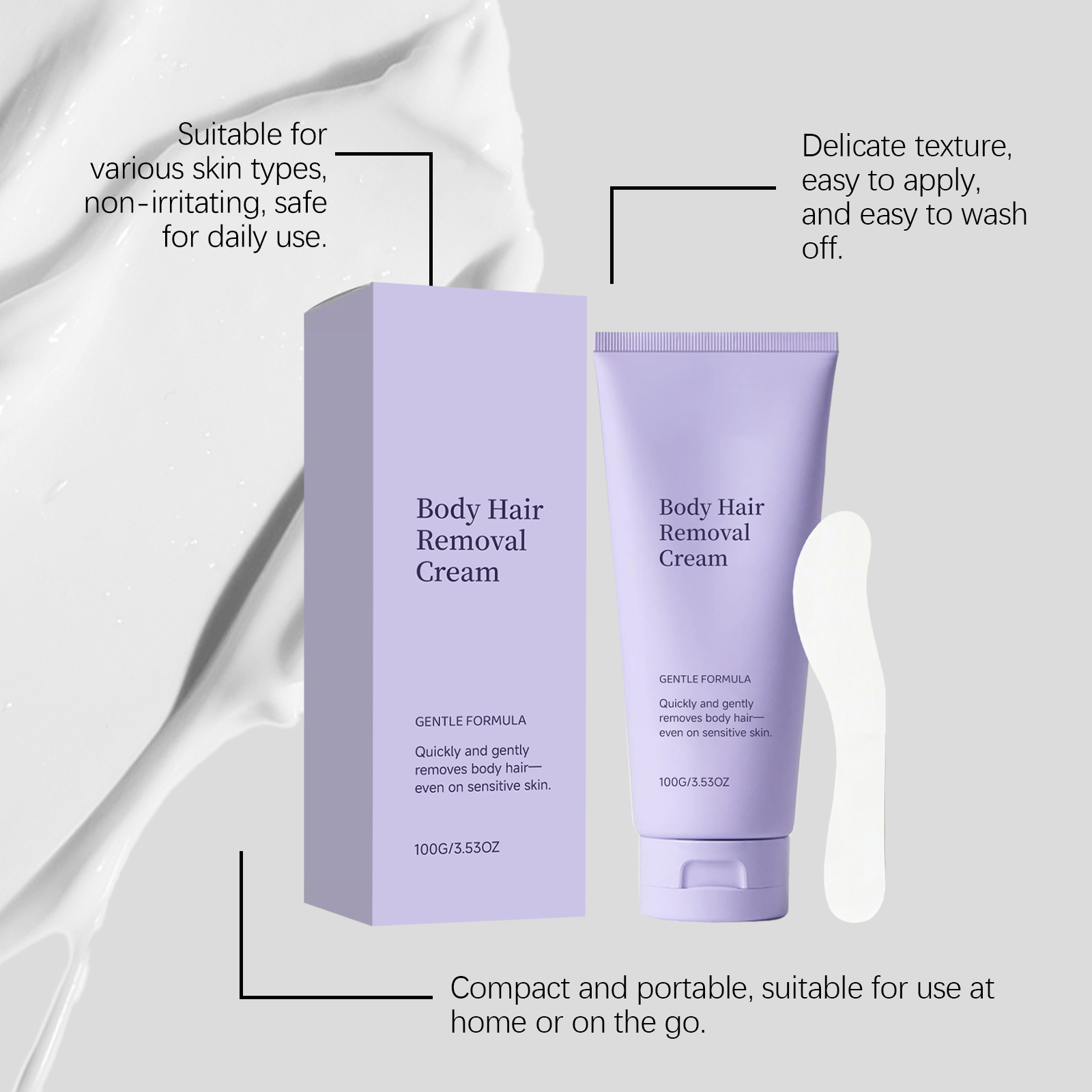 Body Hair Removal Cream Mild Fast Depilation Odorless Daily Body Cleansing Portable Skincare Product Gentle