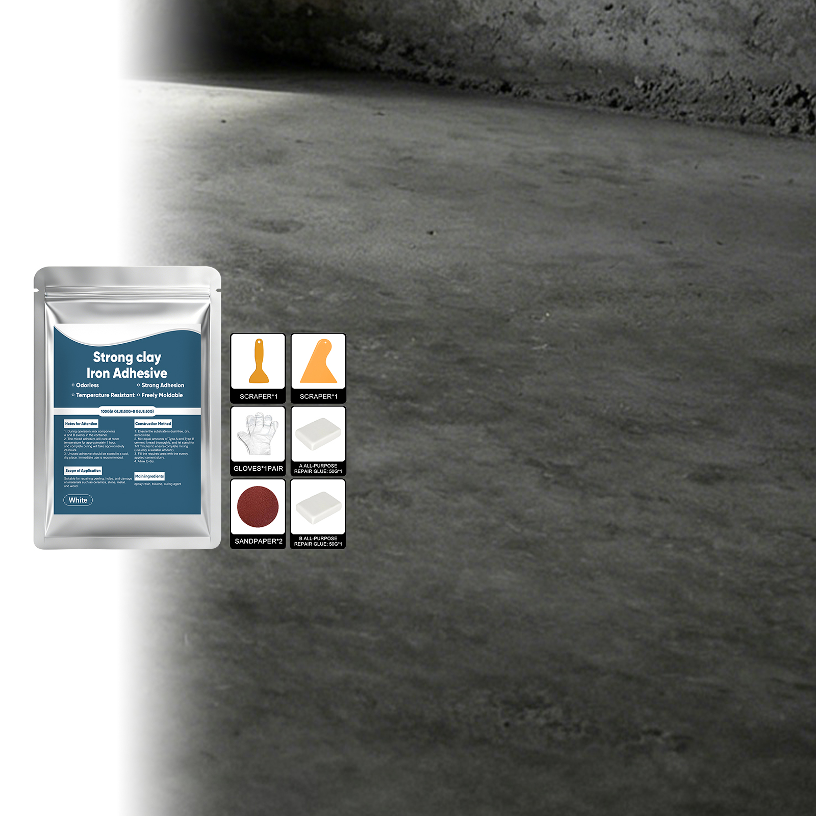 Multi Purpose Repair Ab Glue Convenient Universal Sturdy Bond For Household Floor Crack Gap Fix Renew