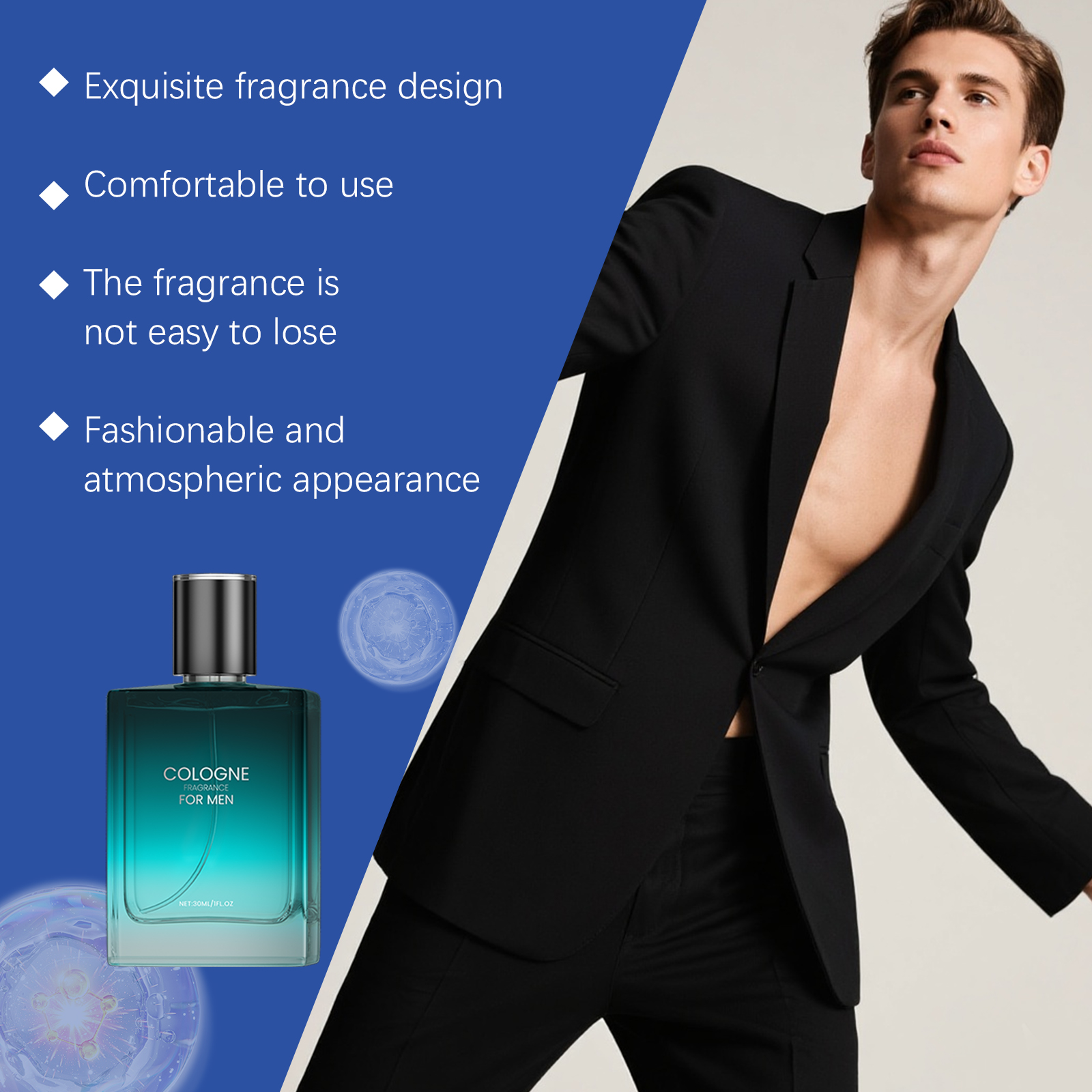 Men Charm Eau De Cologne Soft Deep Long Lasting Fragrance Layered Scent Portable Allure Aroma Daily Wear Occasion