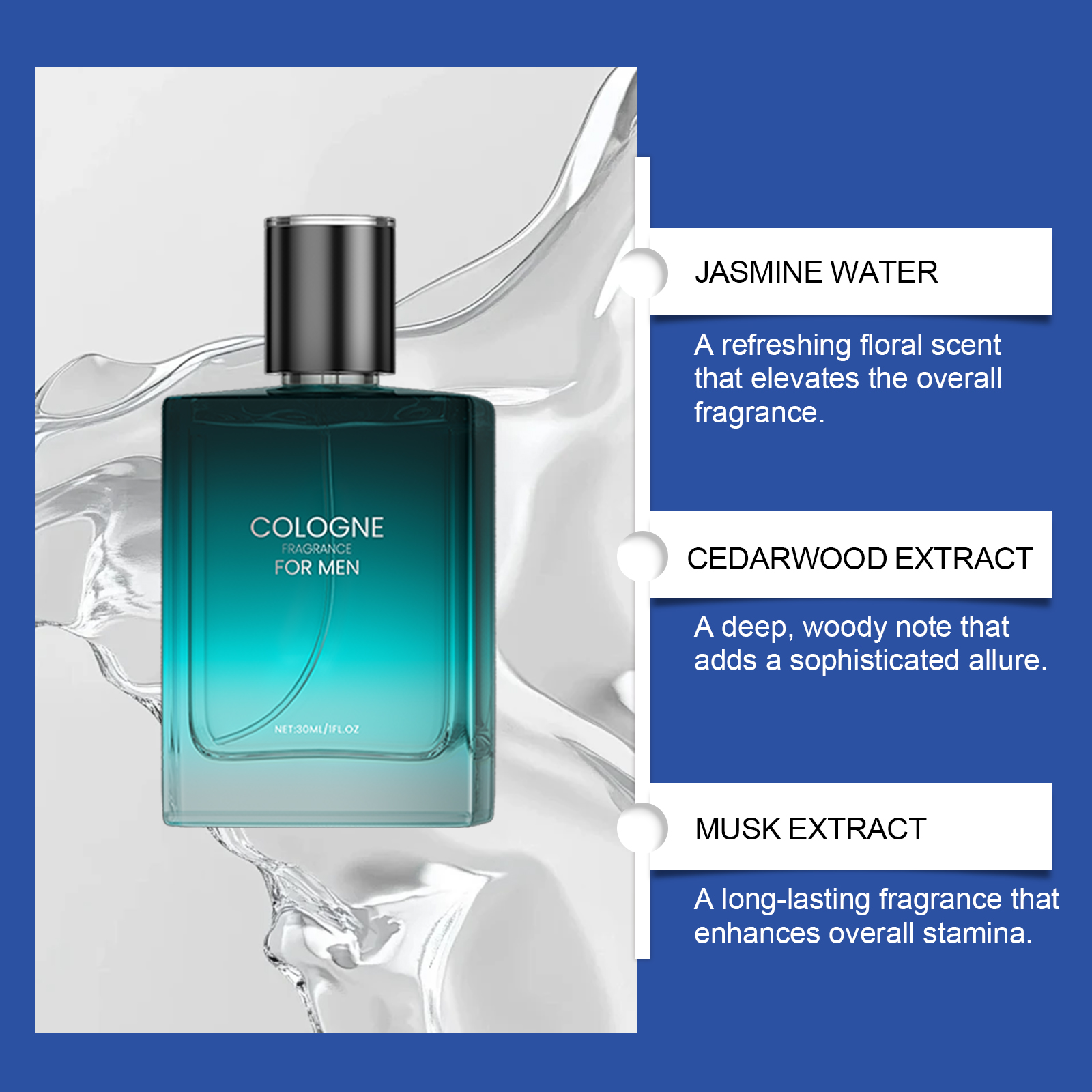 Men Charm Eau De Cologne Soft Deep Long Lasting Fragrance Layered Scent Portable Allure Aroma Daily Wear Occasion
