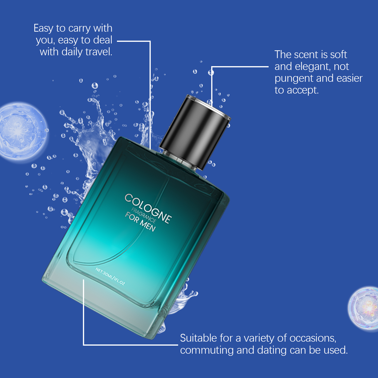 Men Charm Eau De Cologne Soft Deep Long Lasting Fragrance Layered Scent Portable Allure Aroma Daily Wear Occasion