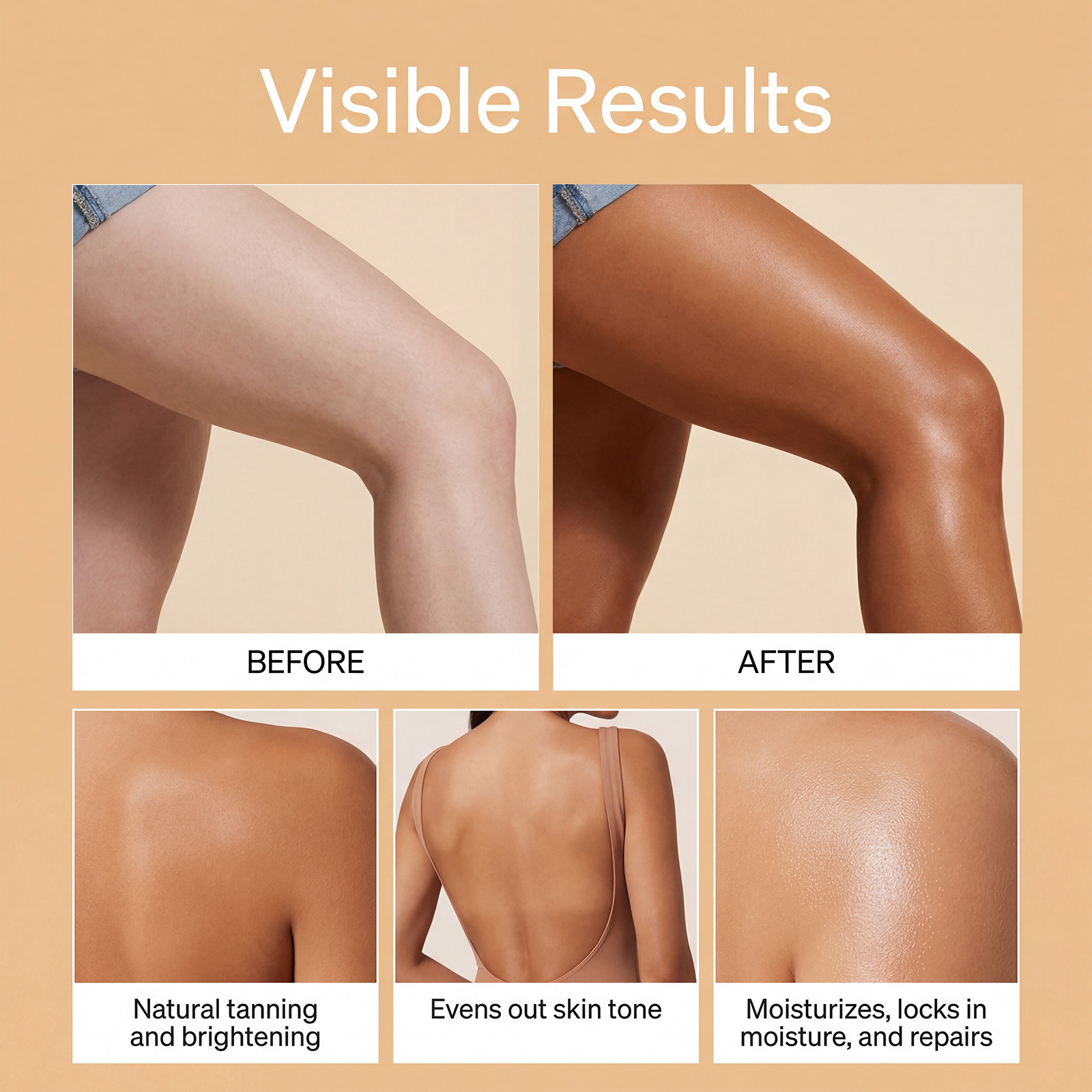 Dark Bronze Shine Self Tanning Lotion Hydrating Texture Light Smooth Even Skin Tone Daily Care