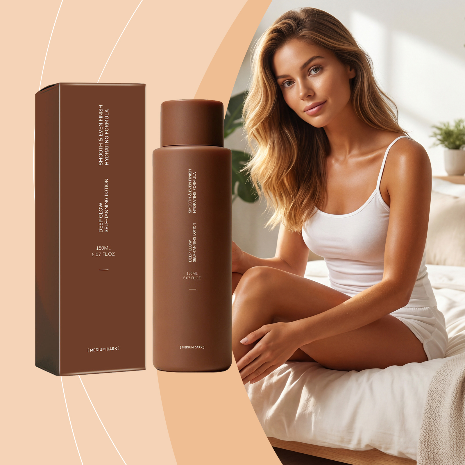 Dark Bronze Shine Self Tanning Lotion Hydrating Texture Light Smooth Even Skin Tone Daily Care