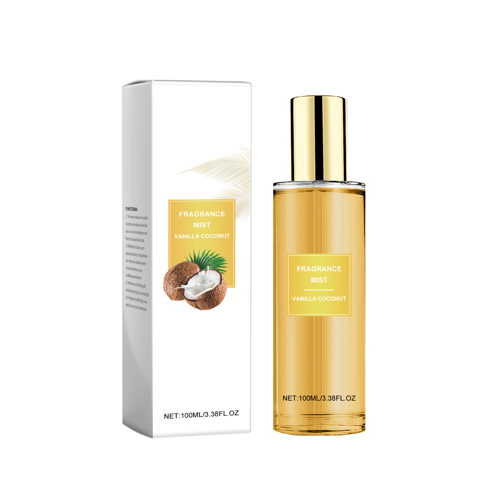 Fragrance Mist Vanilla Coconut Long Last Scent Fresh Floral Fruity Refreshing Body Spray Daily Use