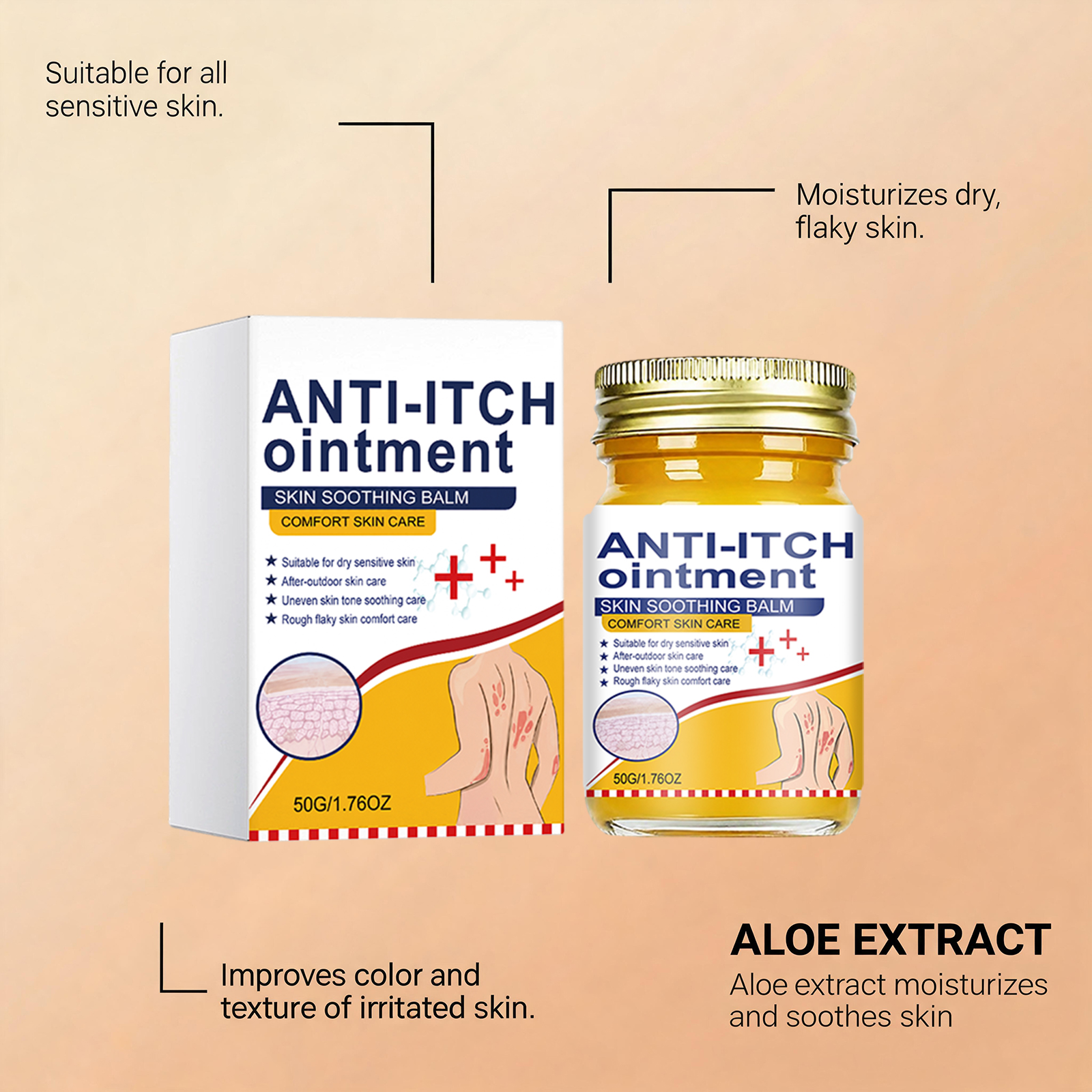 Skin Soothing Ointment Herbal Extract External Smoothing Moisturizing Nourishing Repair Partial Skin Dry Rough Texture Care