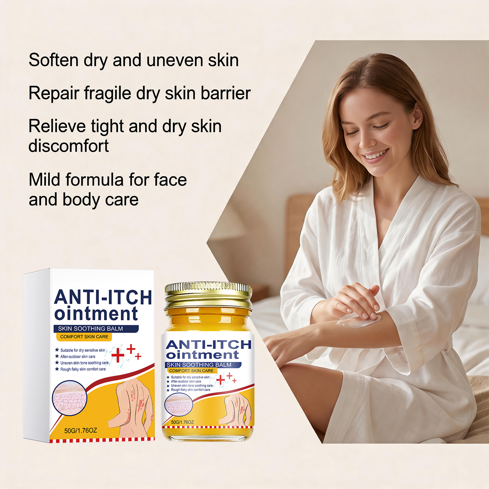 Skin Soothing Ointment Herbal Extract External Smoothing Moisturizing Nourishing Repair Partial Skin Dry Rough Texture Care