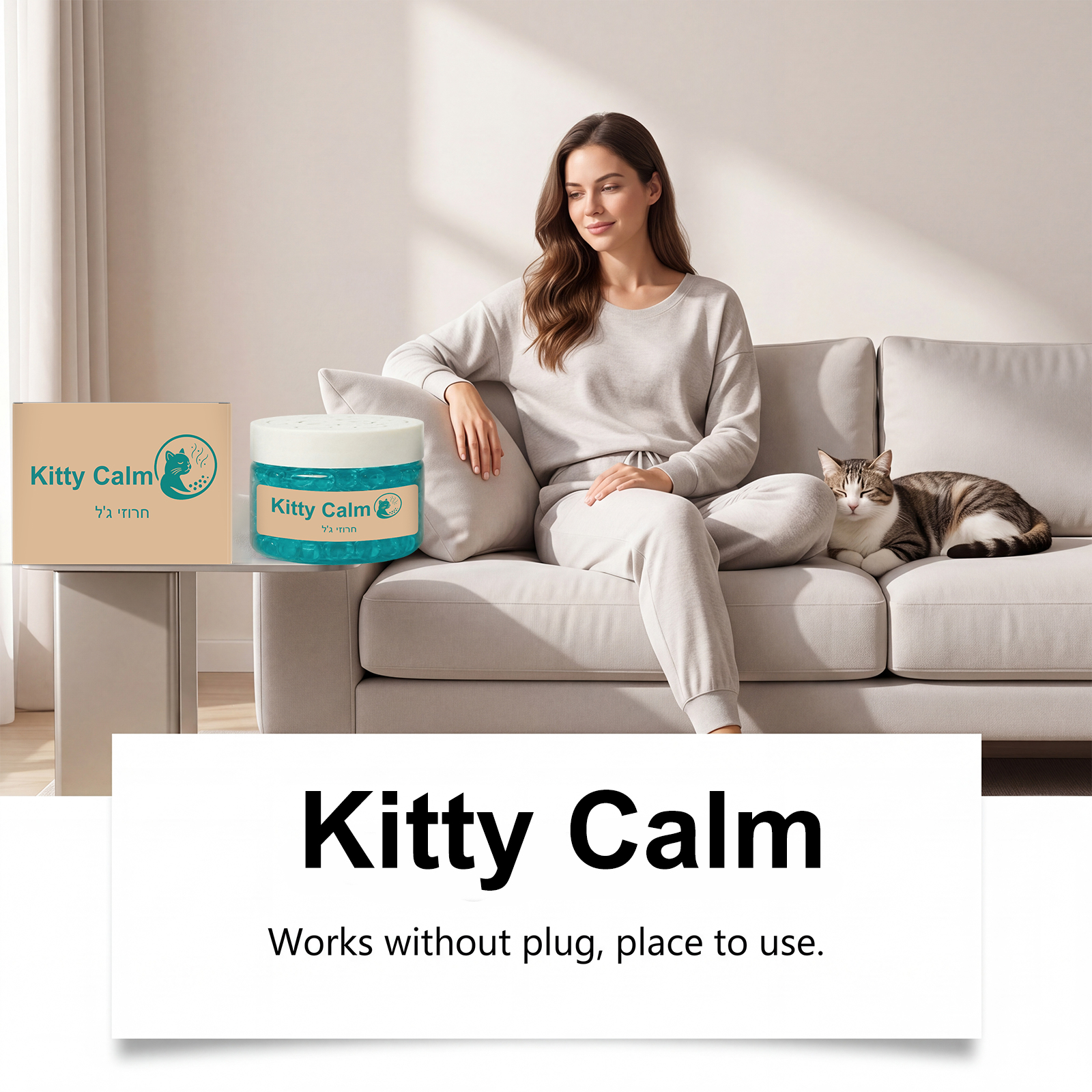 Cat Care Beads Fresh Lemon Scent Calm Kitty Mood Fit Household Environment Changes Daily Indoor Use Gentle Fragrance Pellets