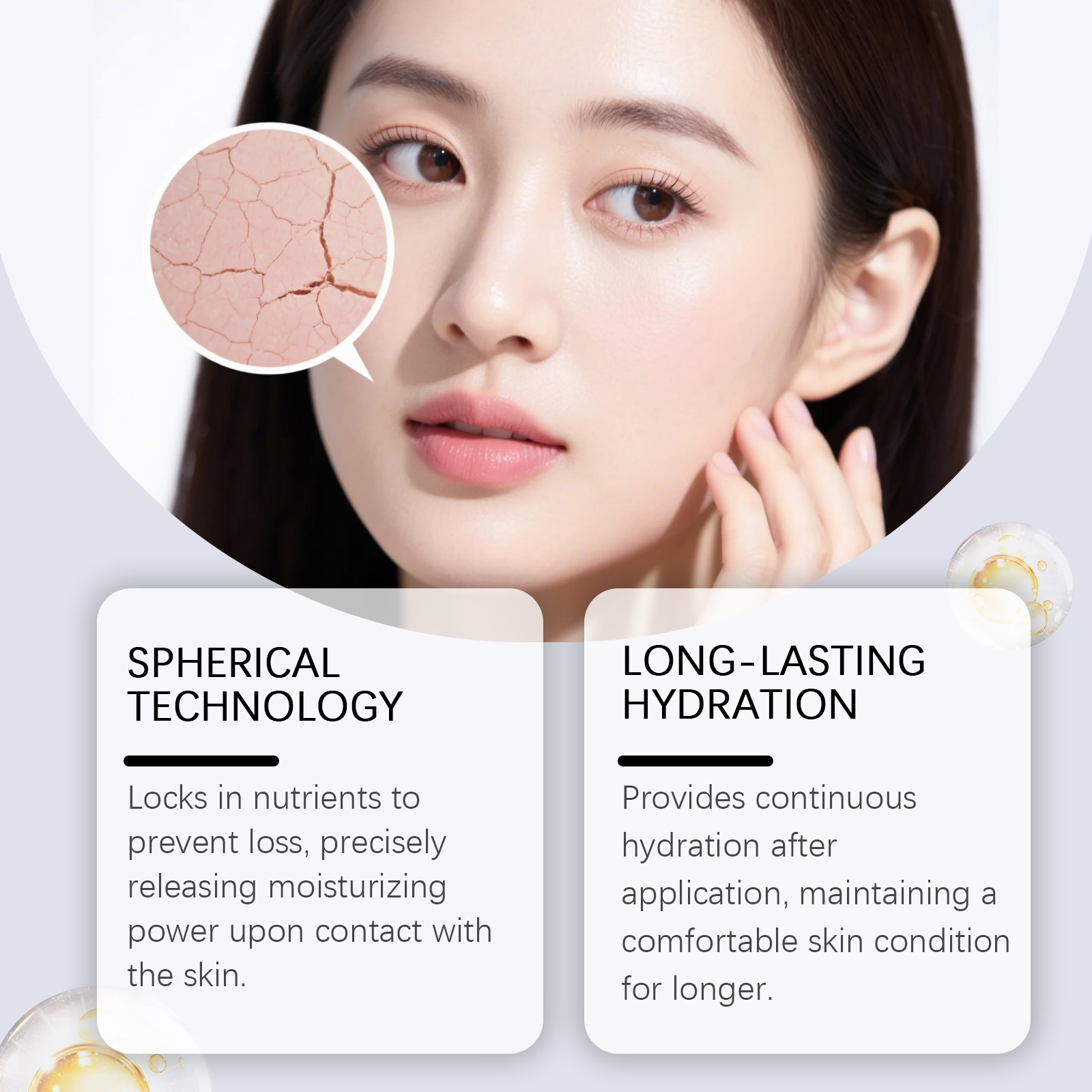 Hyaluronic Acid Spherical Essence Gentle Massage Soft Smooth Hydrating Nourishing Moisturizing Facial Skin Care Liquid