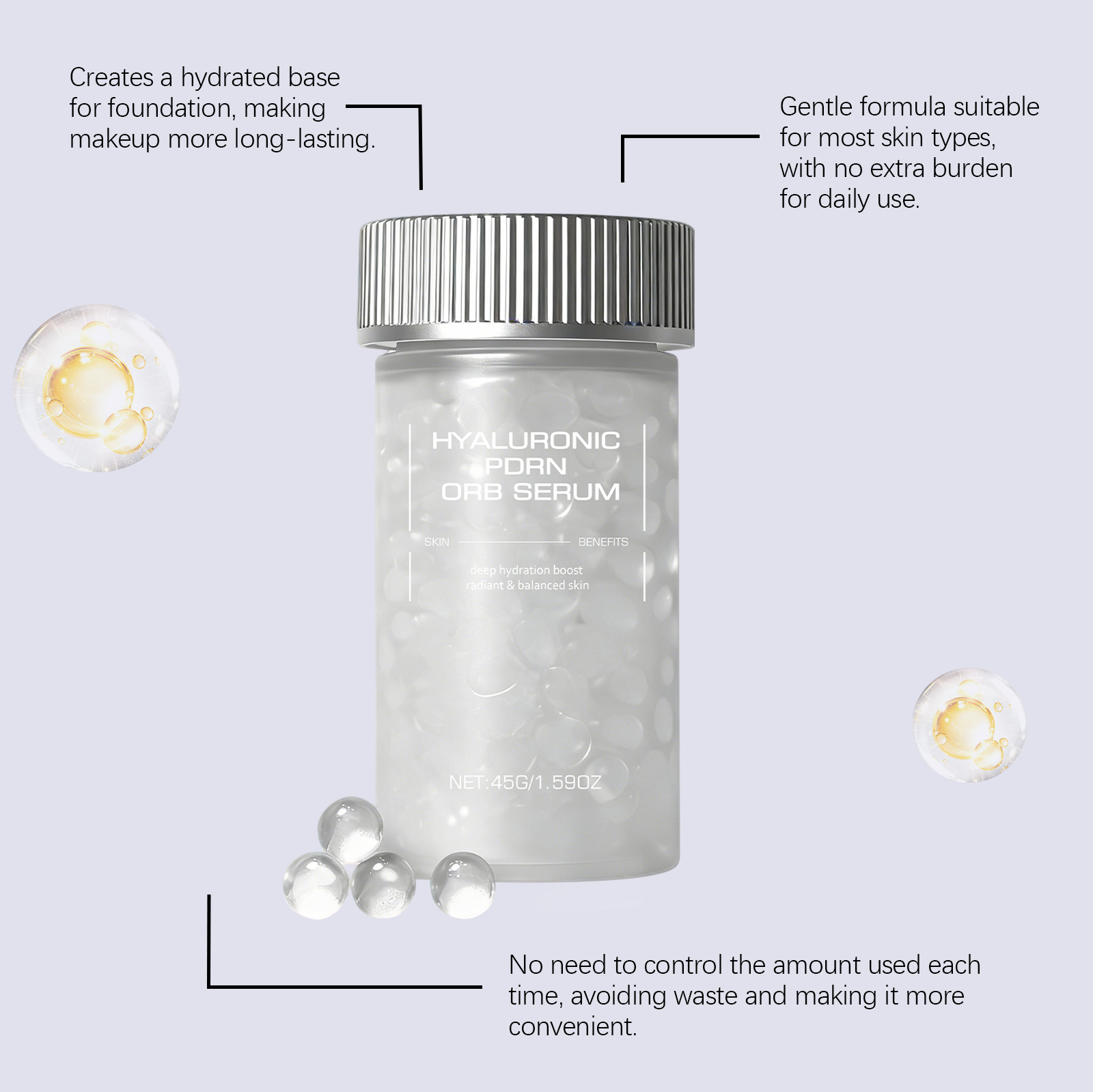 Hyaluronic Acid Spherical Essence Gentle Massage Soft Smooth Hydrating Nourishing Moisturizing Facial Skin Care Liquid