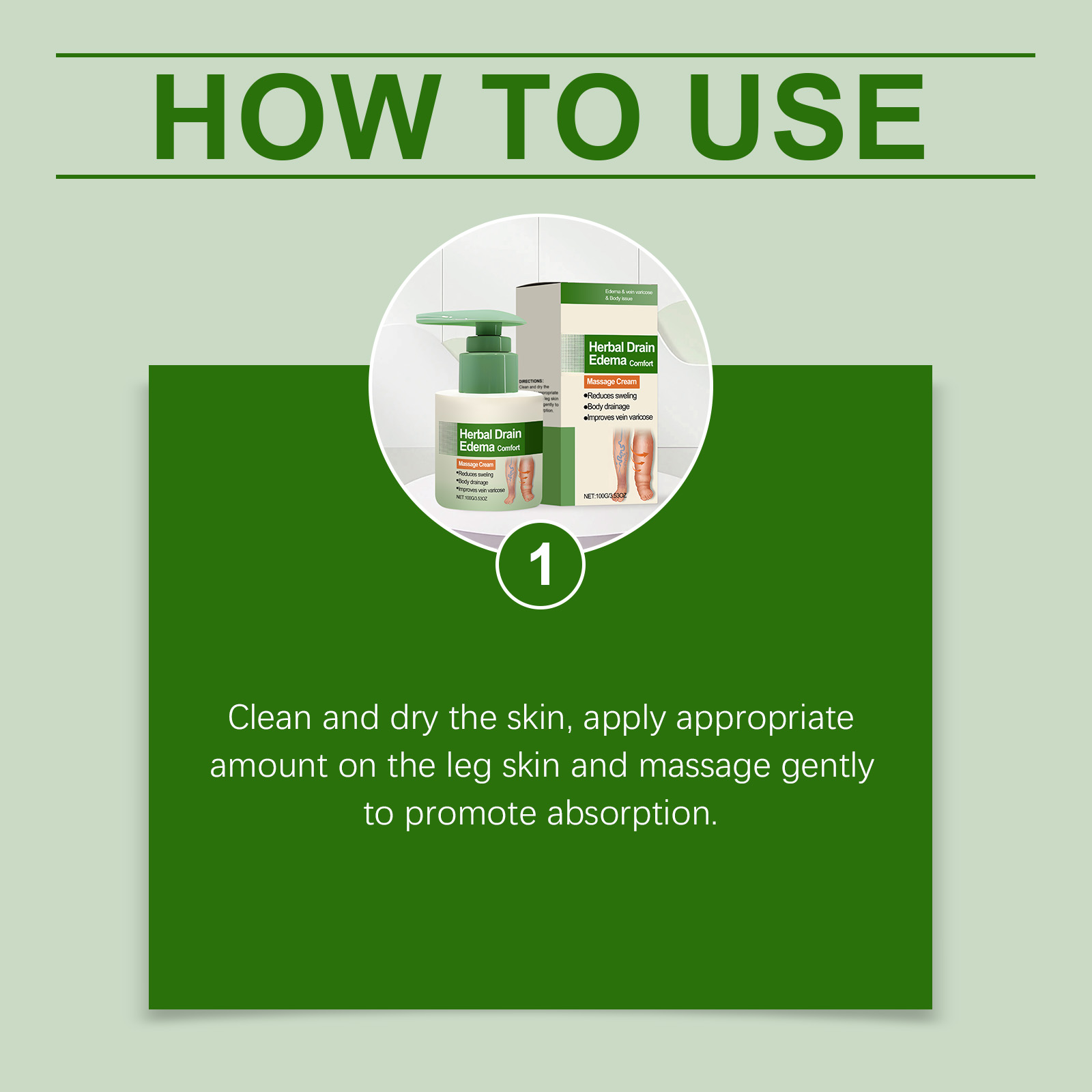 Herbal Massage Cream Natural Plant Formula Mild Comfortable Leg Skin Daily Care External Coating Lotion