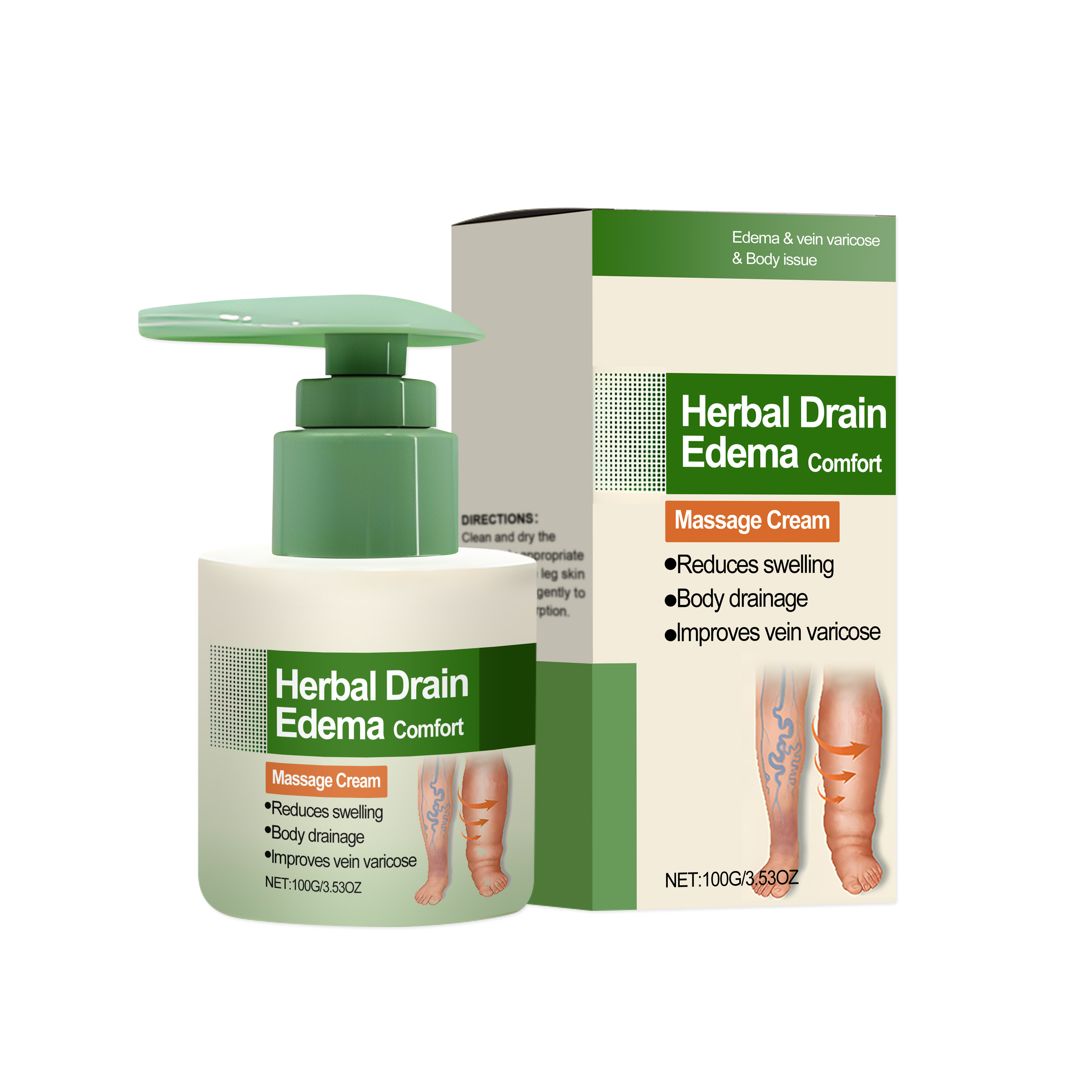Herbal Massage Cream Natural Plant Formula Mild Comfortable Leg Skin Daily Care External Coating Lotion