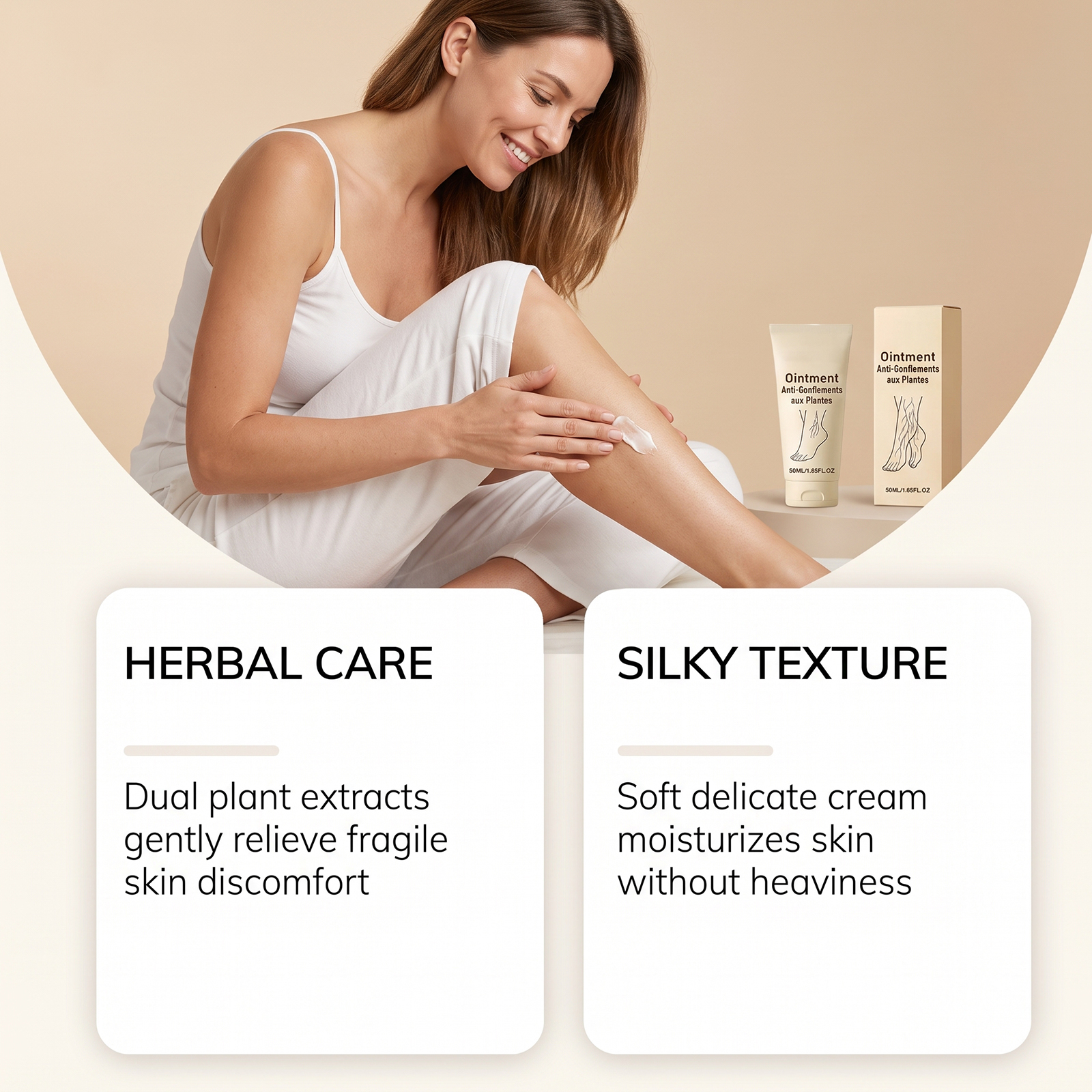 Herb Care Cream Plant Extract Mild Silky Moisturizing Four Season Maintenance Whole Body Care Treatment