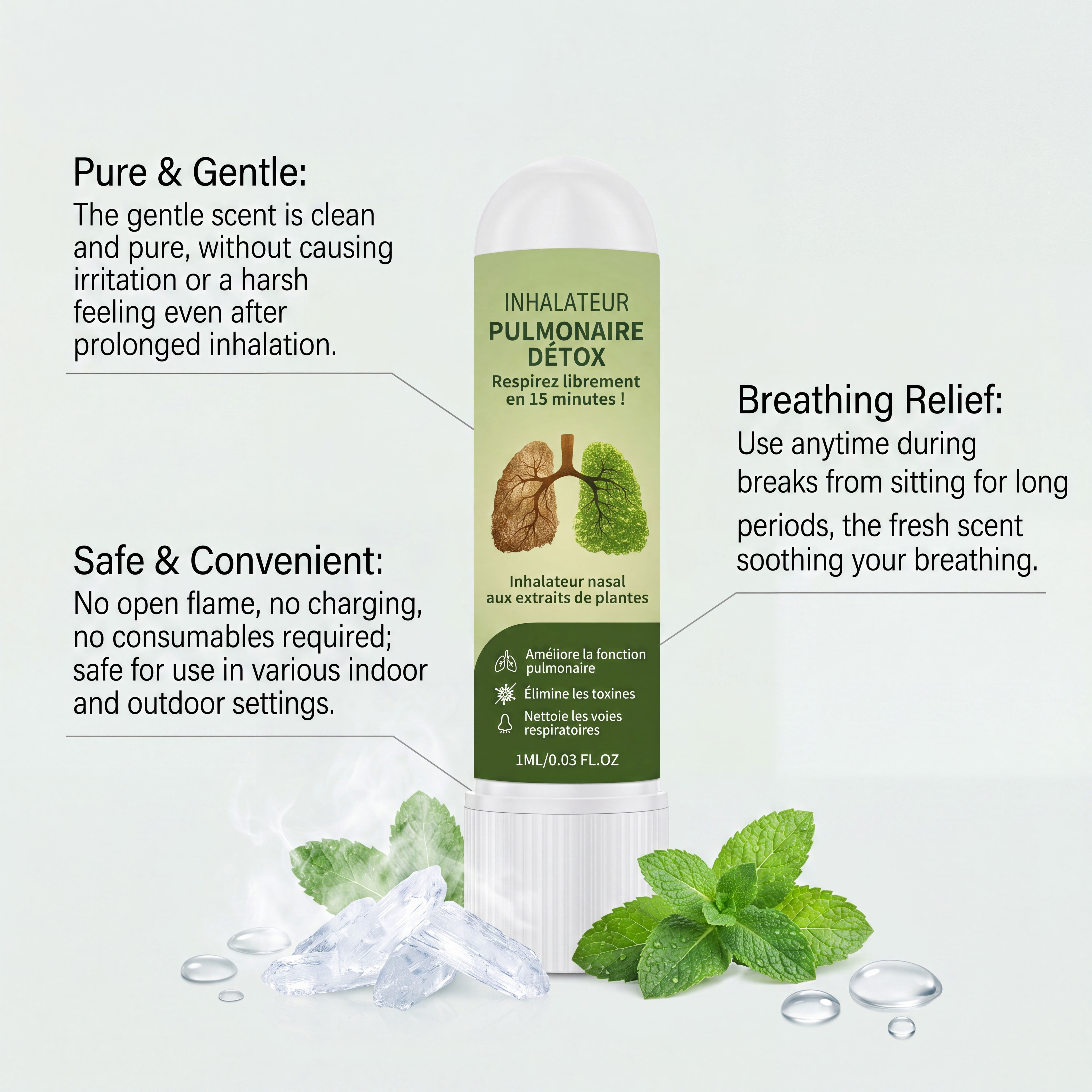 Body Care Nasal Inhaler Fresh Comfort Cool Mild Protect Portable Nose Gentle Delicate Soft Refreshing