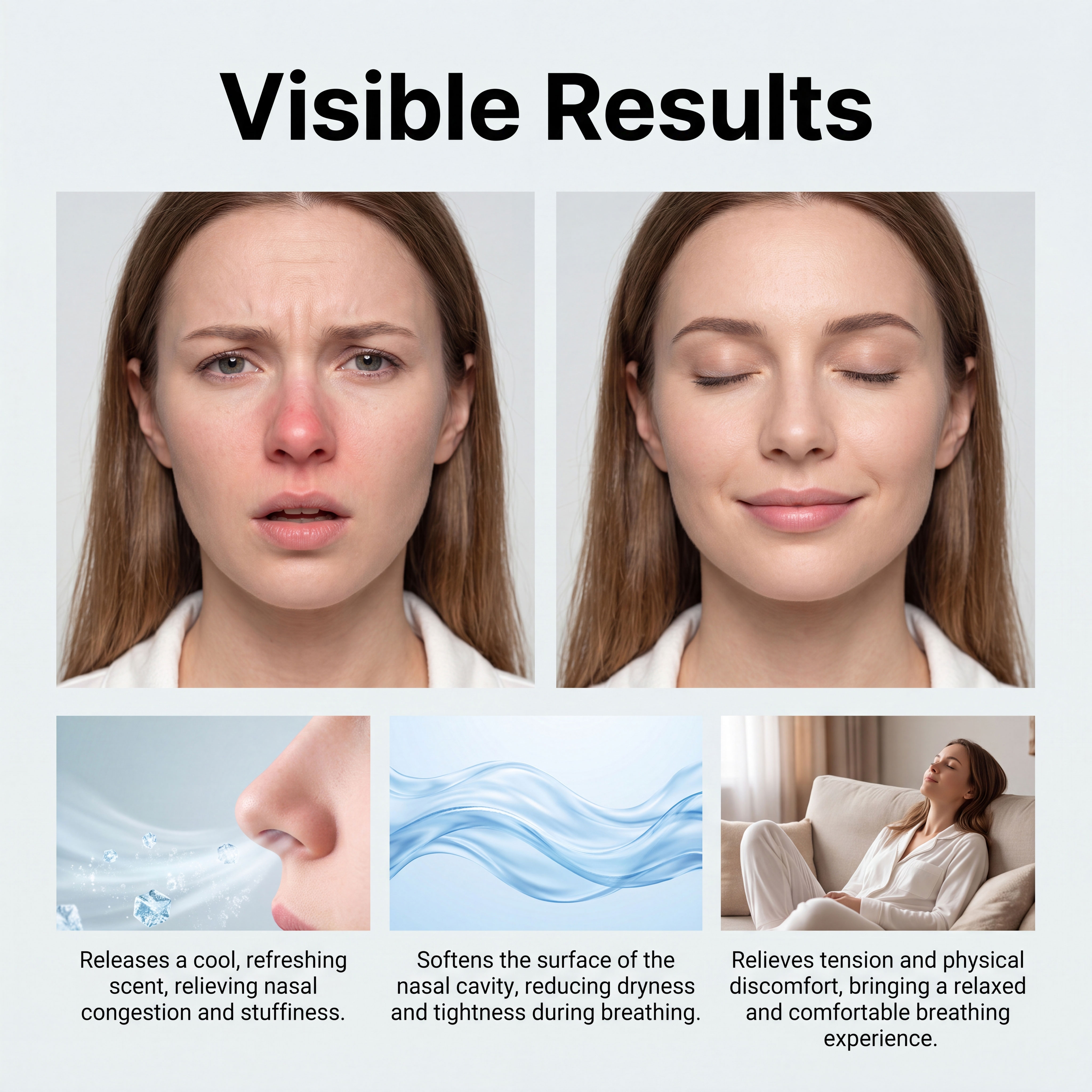 Body Care Nasal Inhaler Fresh Comfort Cool Mild Protect Portable Nose Gentle Delicate Soft Refreshing