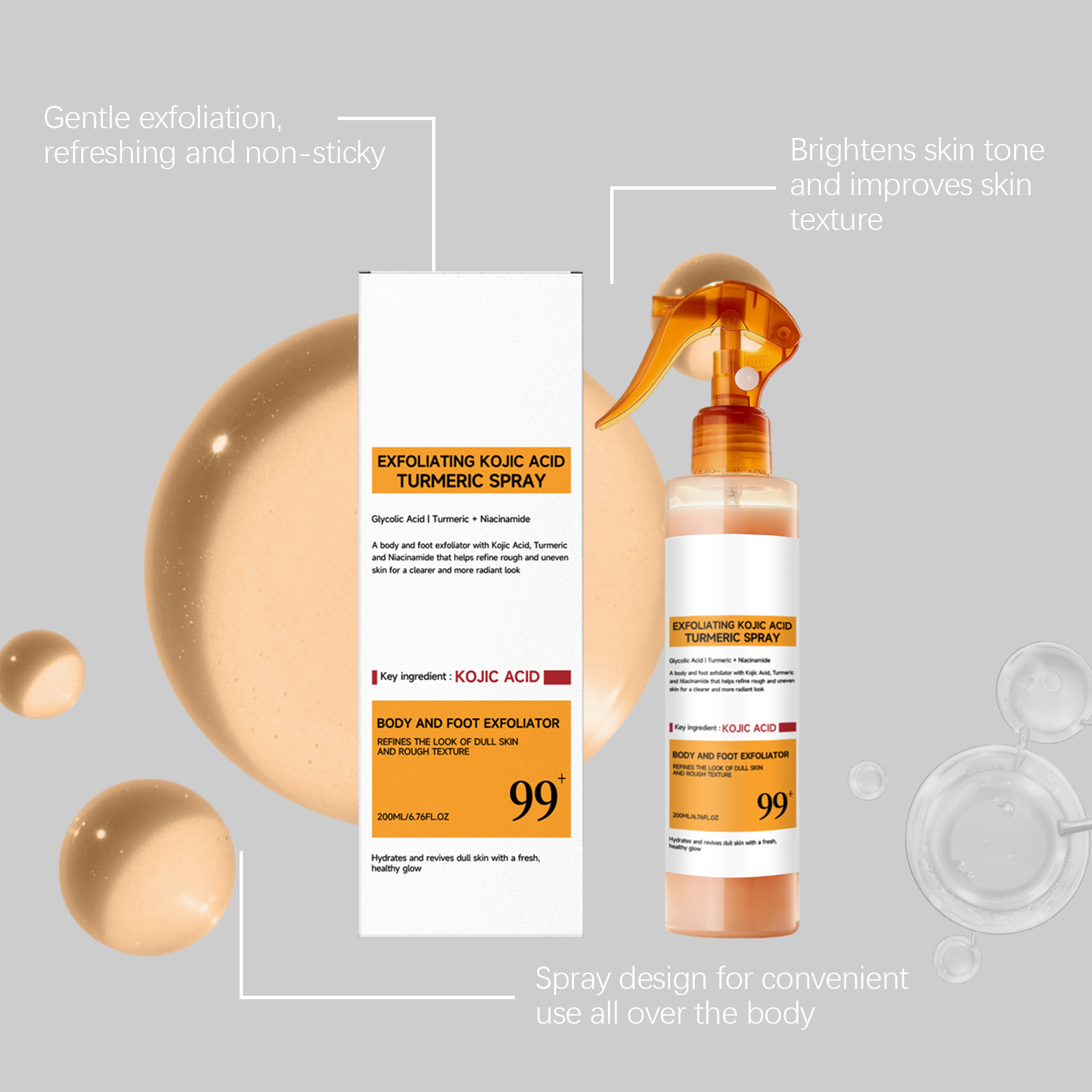 Exfoliating Skin Care Essence Spray Brighten Complexion Smooth Texture Hydrate Moisturize Soften Facial Skin