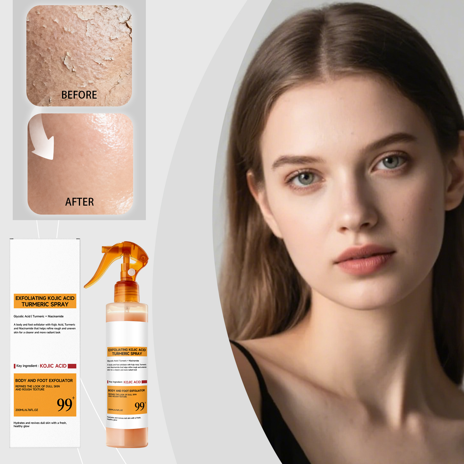 Exfoliating Skin Care Essence Spray Brighten Complexion Smooth Texture Hydrate Moisturize Soften Facial Skin