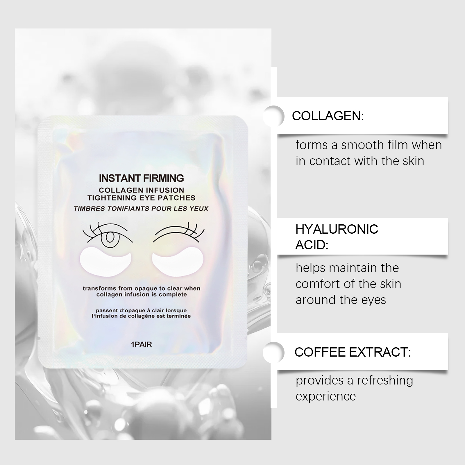 Collagen Eye Mask Deep Hydrating Moisturizing Mild Ingredients Soften Skin Eye Area Skin Eye Care