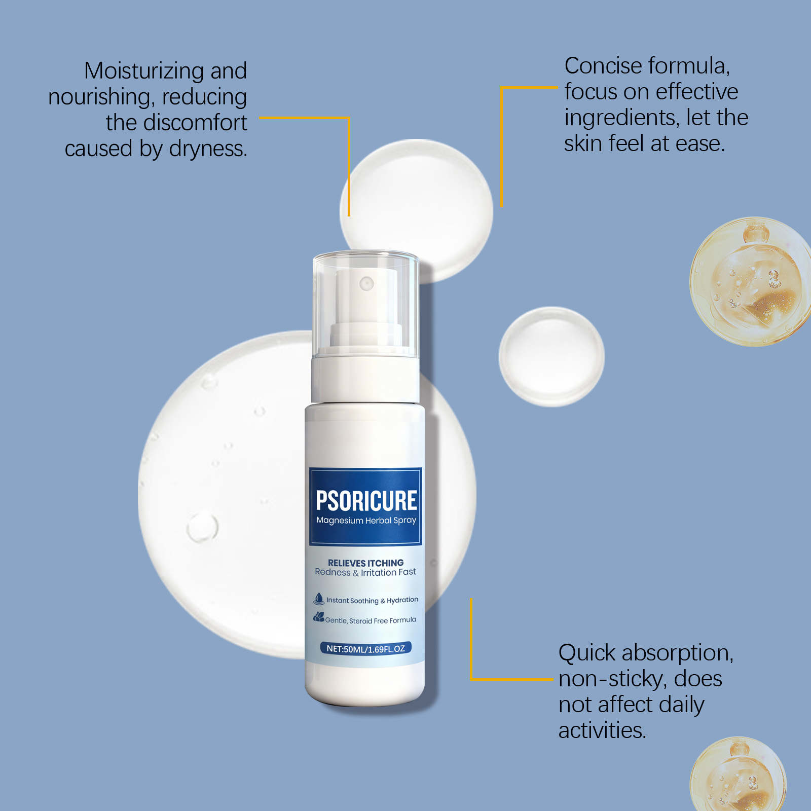 Magnesium Herbal Care Spray Mild Formula Refreshing Hydrating Soothing Comfort Skin Daily Treatment