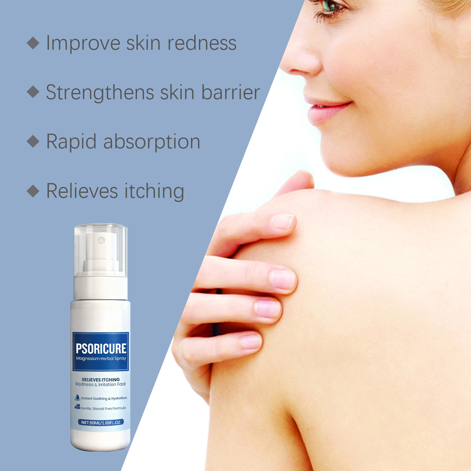 Magnesium Herbal Care Spray Mild Formula Refreshing Hydrating Soothing Comfort Skin Daily Treatment