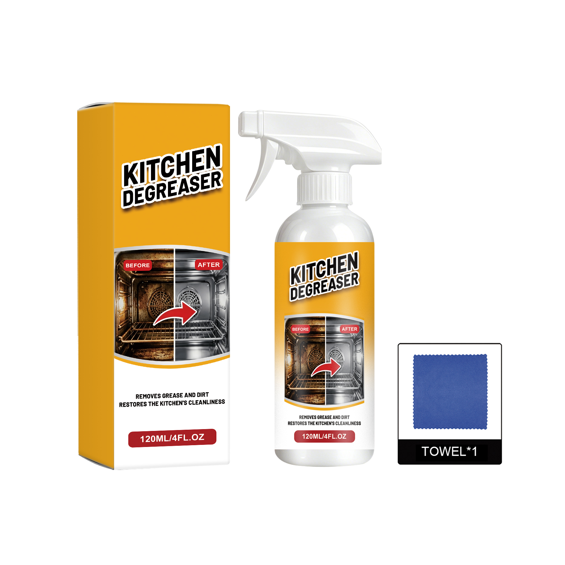 Kitchen Grease Cleaning Spray Mild Formula Care Household Stove Range Hood Remove Oil Stains Dirt