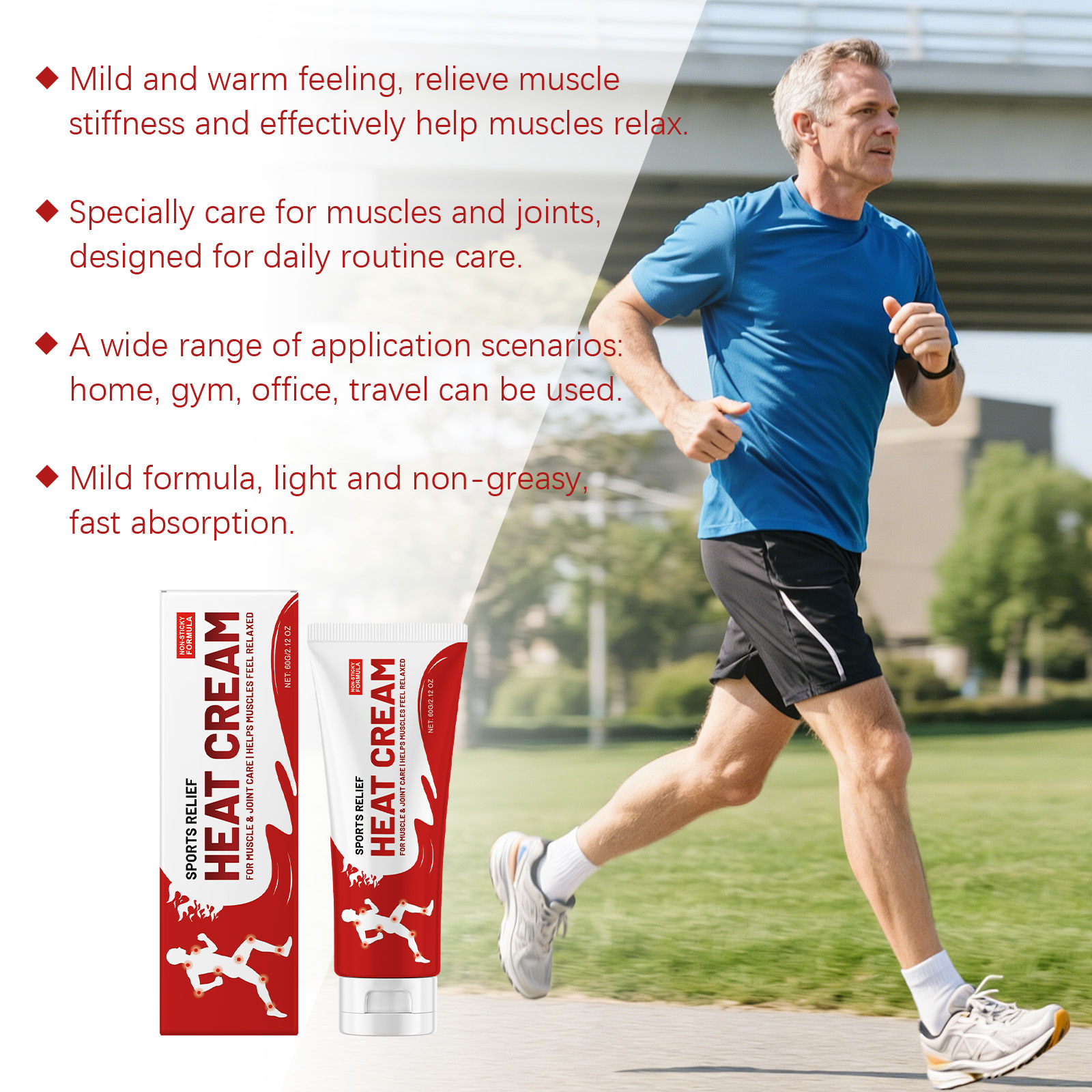 Sports Gentle Warm Cream Mild Formula Joint Skin Daily Care Moist Light Comfort Nursing Ointment