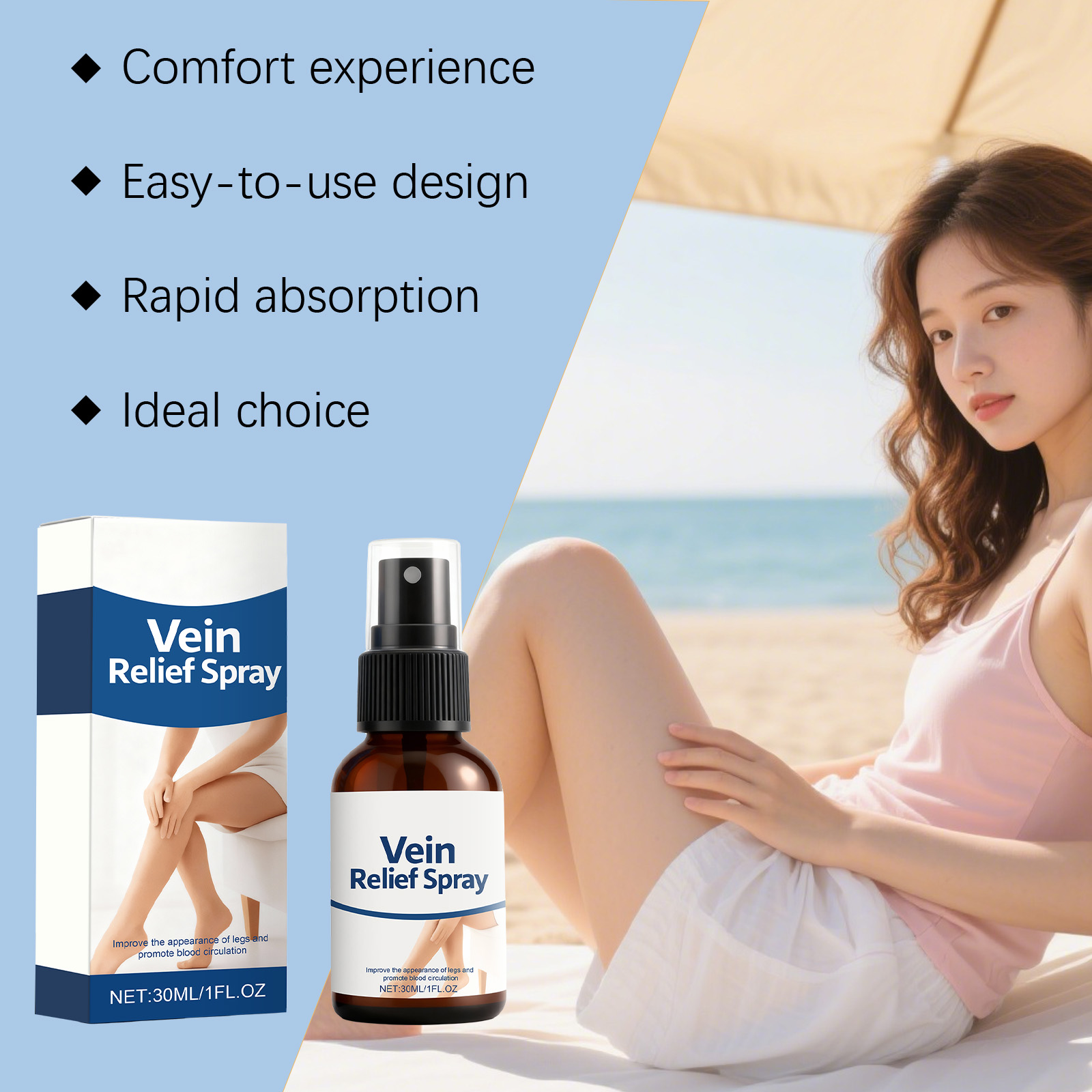 Leg Care Spray Cool Soft Moist Daily Skin Care For Office Long Sitting Legs