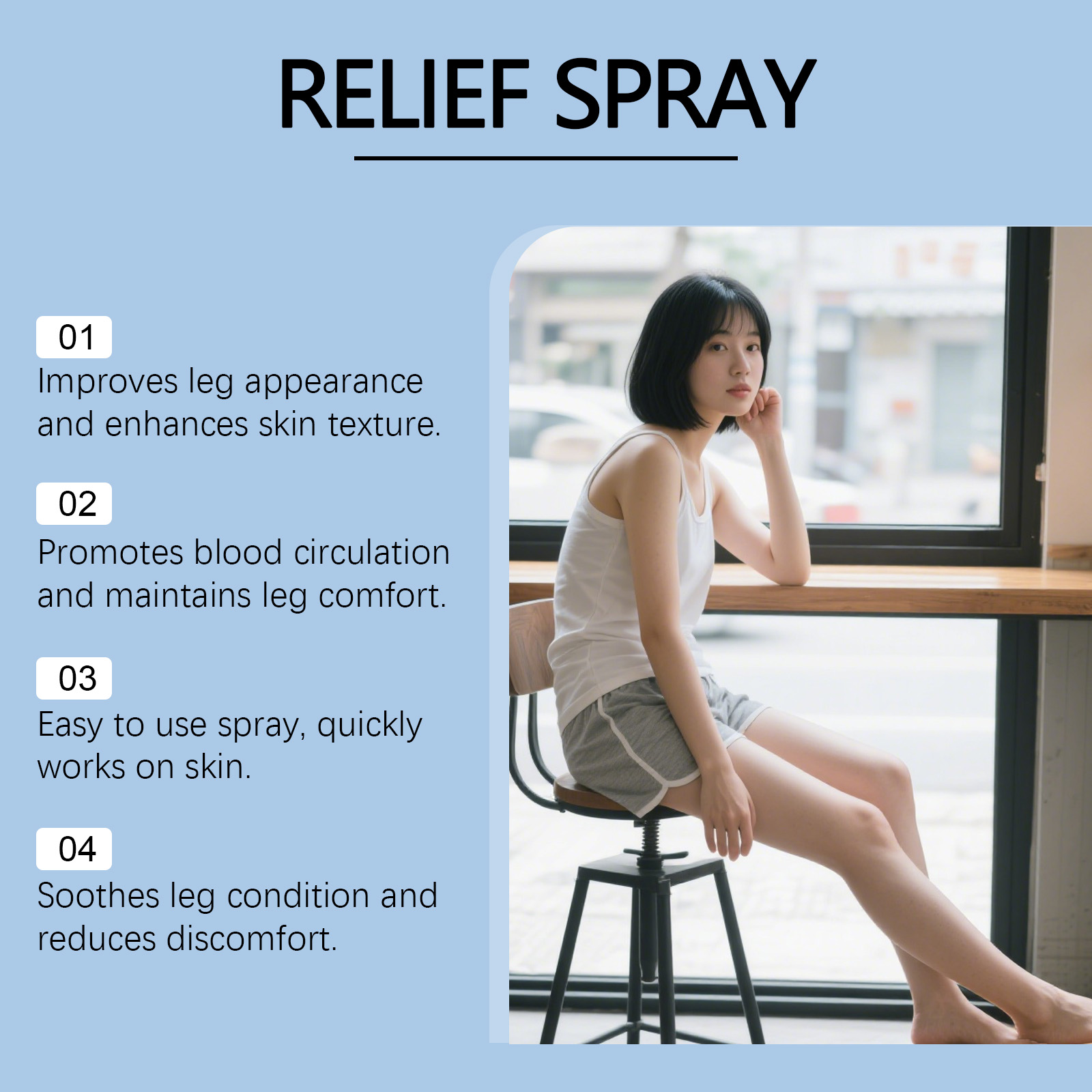 Leg Care Spray Cool Soft Moist Daily Skin Care For Office Long Sitting Legs