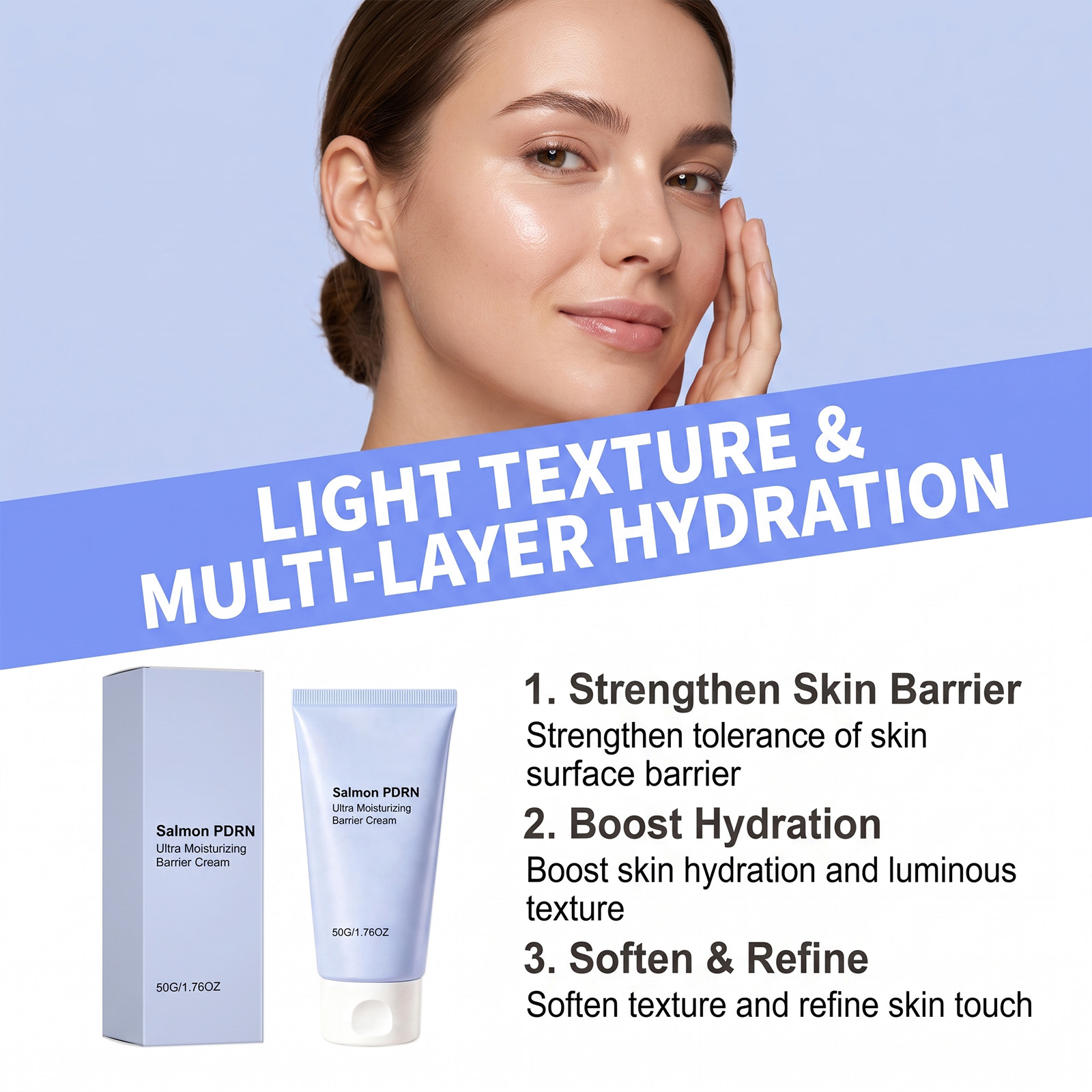 Facial Moisturizing Cream Light Texture Tender Delicate Hydrating Moisturize Facial Skin Daily Skin Care