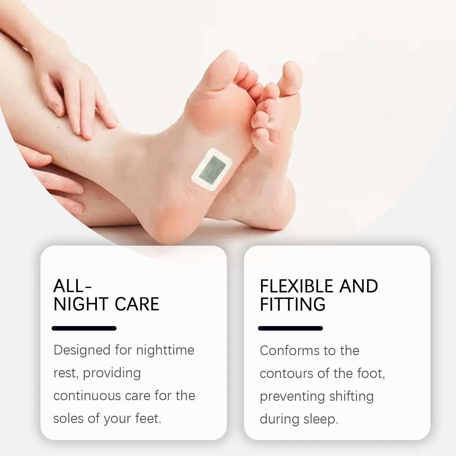Foot Patch Sleep Care Moisturizing Hydrating Mild Protection Skin Fitting Night Calm Daily Portable Nursing