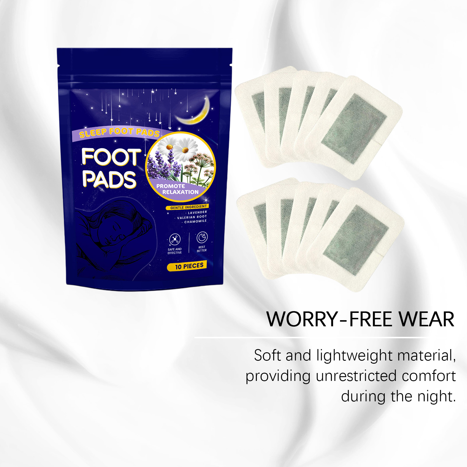 Foot Patch Sleep Care Moisturizing Hydrating Mild Protection Skin Fitting Night Calm Daily Portable Nursing