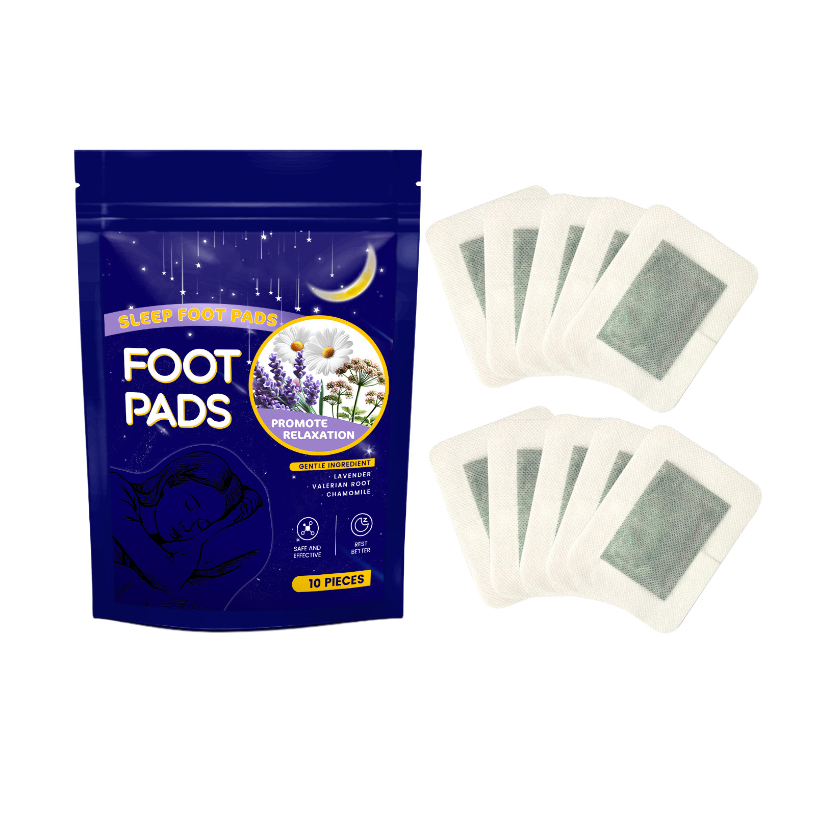 Foot Patch Sleep Care Moisturizing Hydrating Mild Protection Skin Fitting Night Calm Daily Portable Nursing