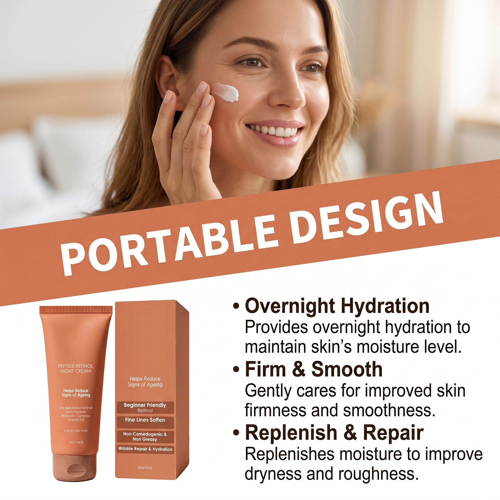 Retinol Cream Gentle Moisturizing Hydrating SkinFriendly Soft Smooth Easy To Spread Facial Skin Care Cream