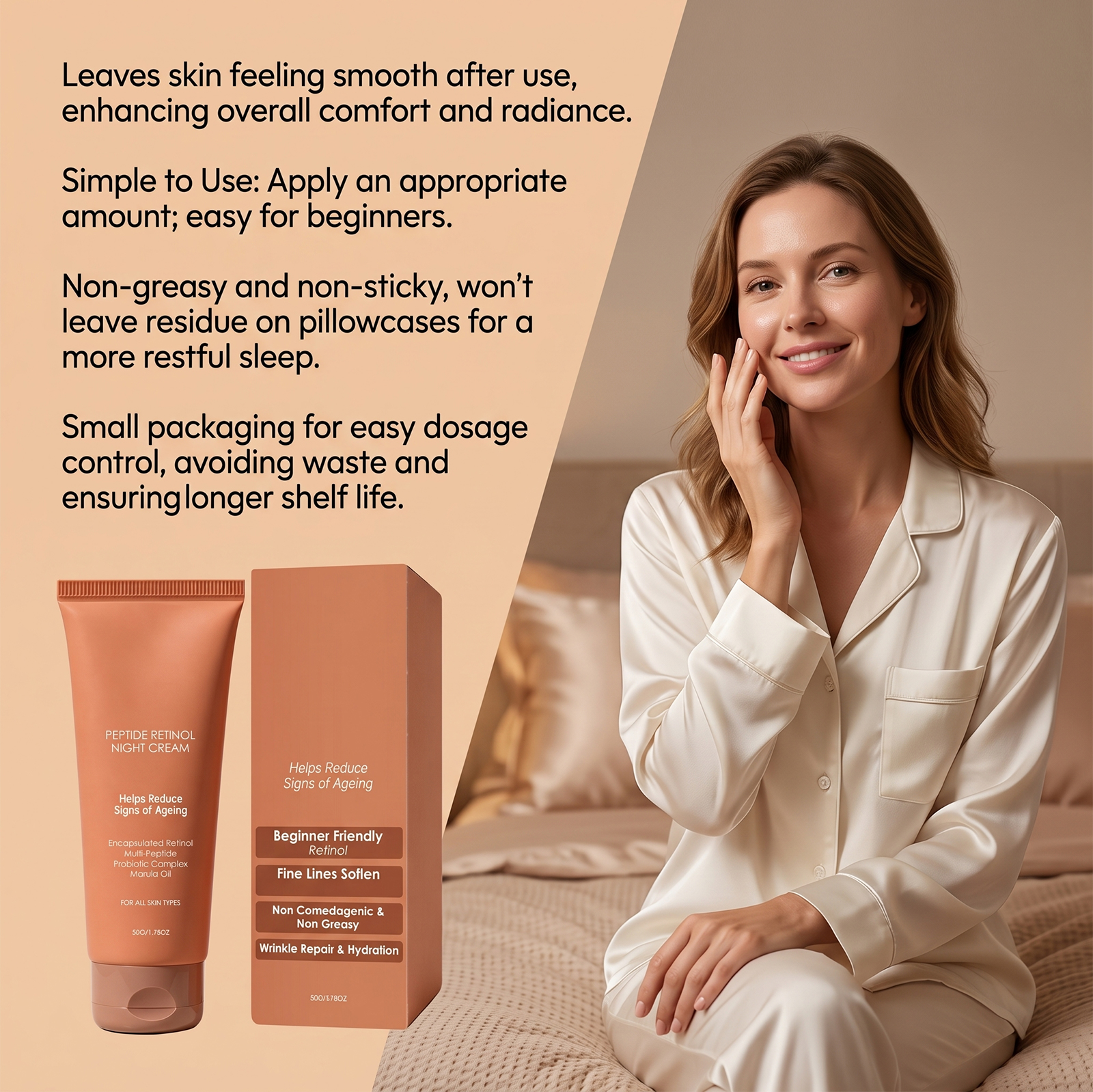 Retinol Cream Gentle Moisturizing Hydrating SkinFriendly Soft Smooth Easy To Spread Facial Skin Care Cream