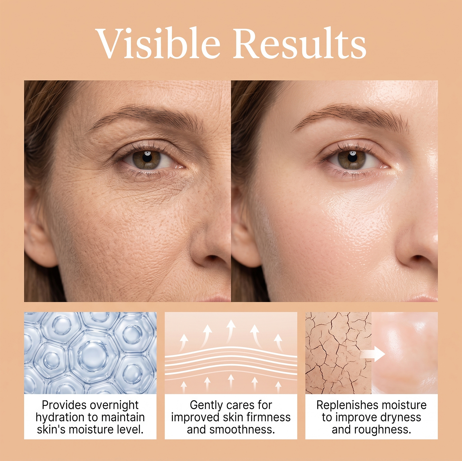 Retinol Cream Gentle Moisturizing Hydrating SkinFriendly Soft Smooth Easy To Spread Facial Skin Care Cream