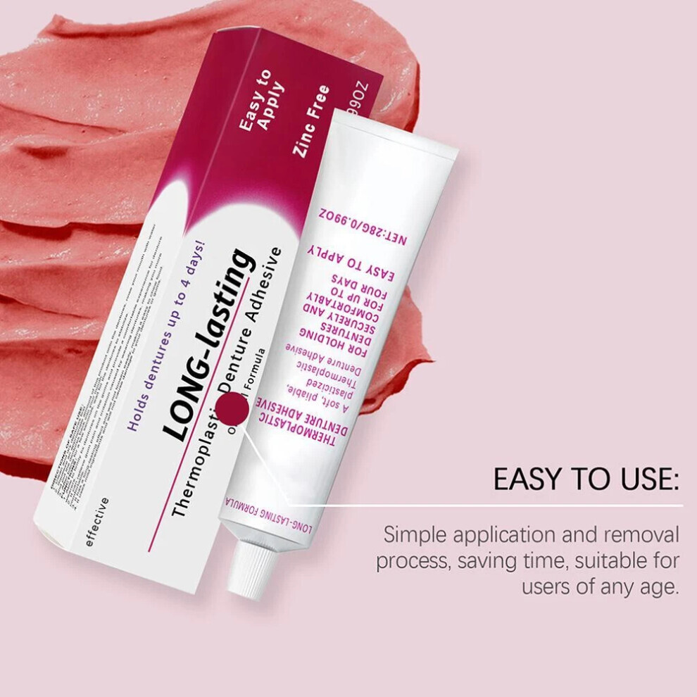 2PCS Long lasting Thermoplastic Denture Adhesive 28g