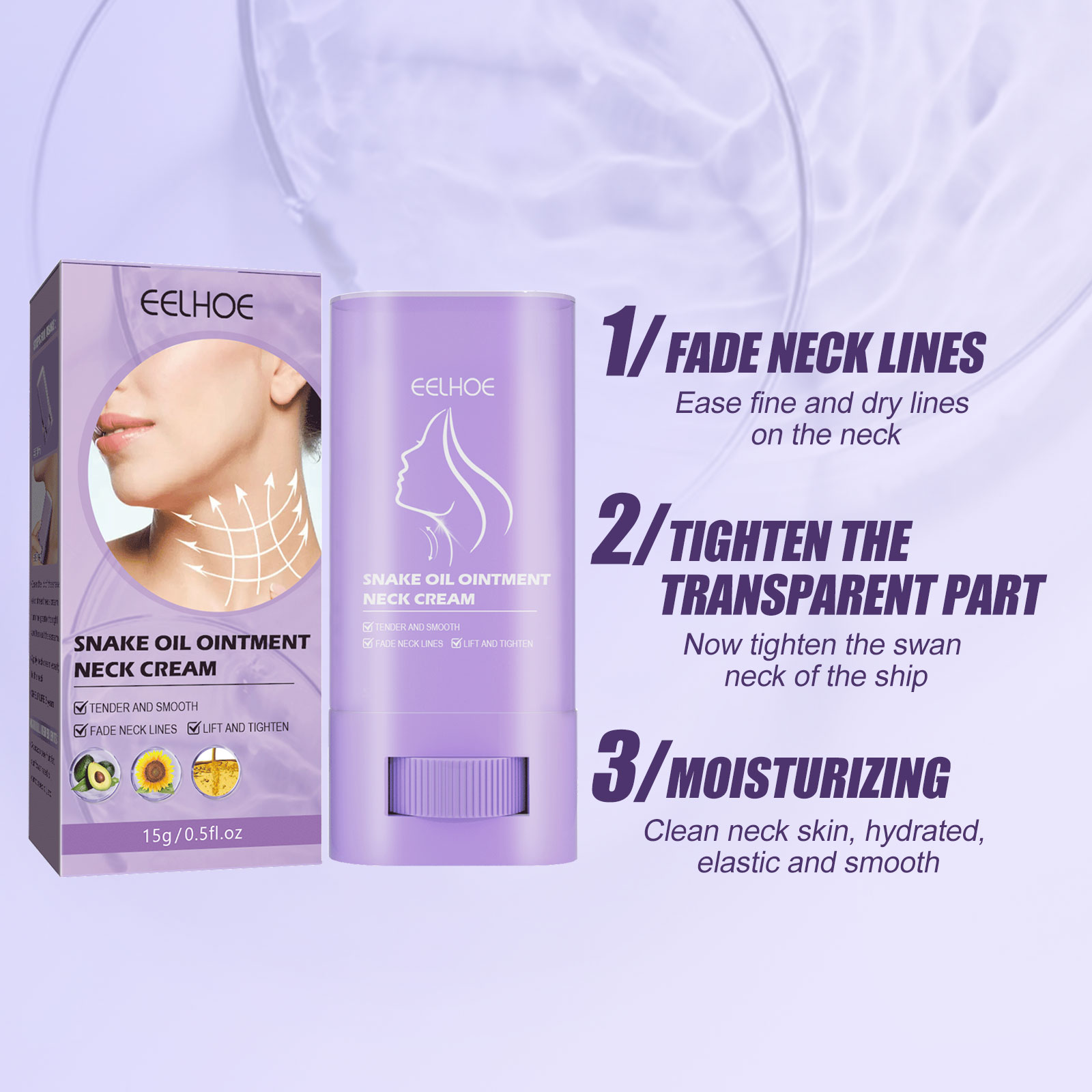 Snake Oil Neck Cream Firming Wrinkle Smoothing Fine Lines Moisturizing Lifting For Neck And Décolletage Daily Skin Care