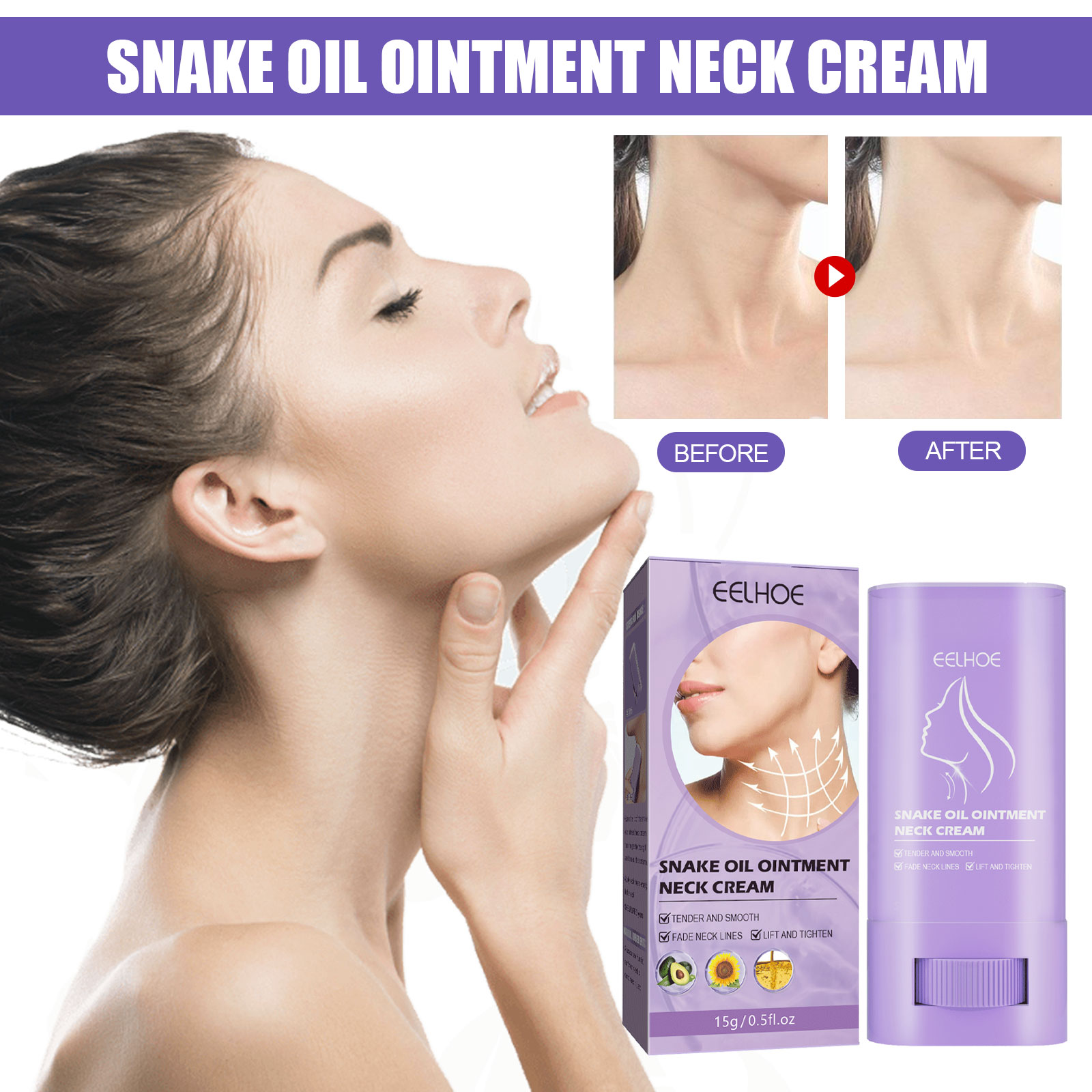 Snake Oil Neck Cream Firming Wrinkle Smoothing Fine Lines Moisturizing Lifting For Neck And Décolletage Daily Skin Care