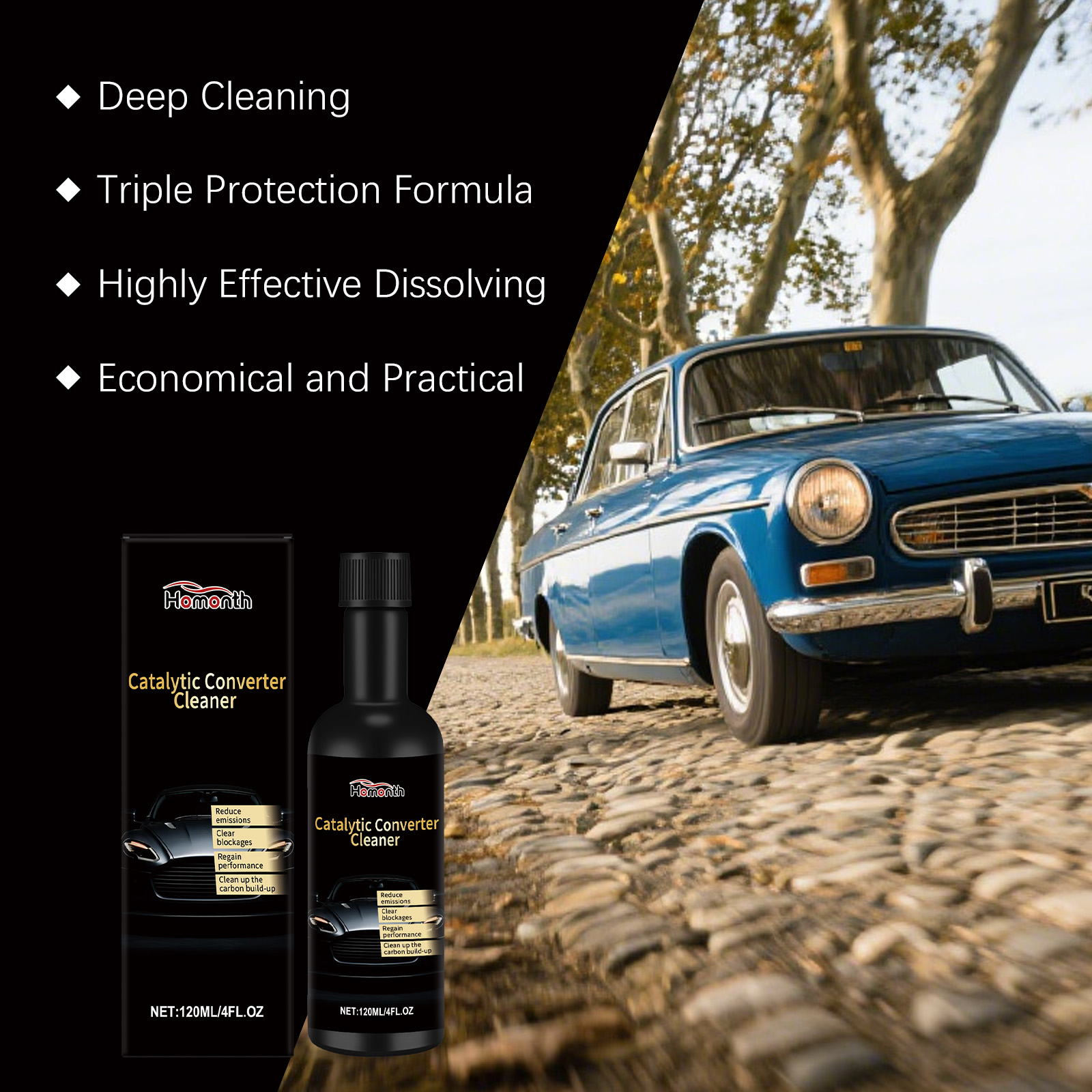 Car Catalytic Converter Cleaner Fuel System Carbon Deposit Remover For Gasoline Engine Maintenance 120ml