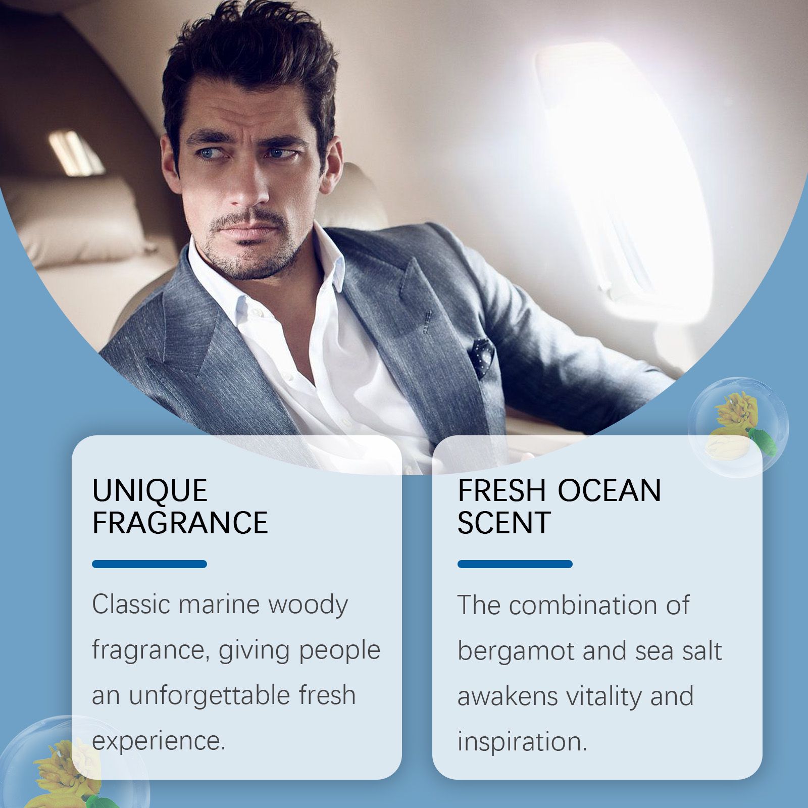Oceanic Woody Luxury Eau De Toilette Bergamot Cedar Fresh Long Lasting Portable