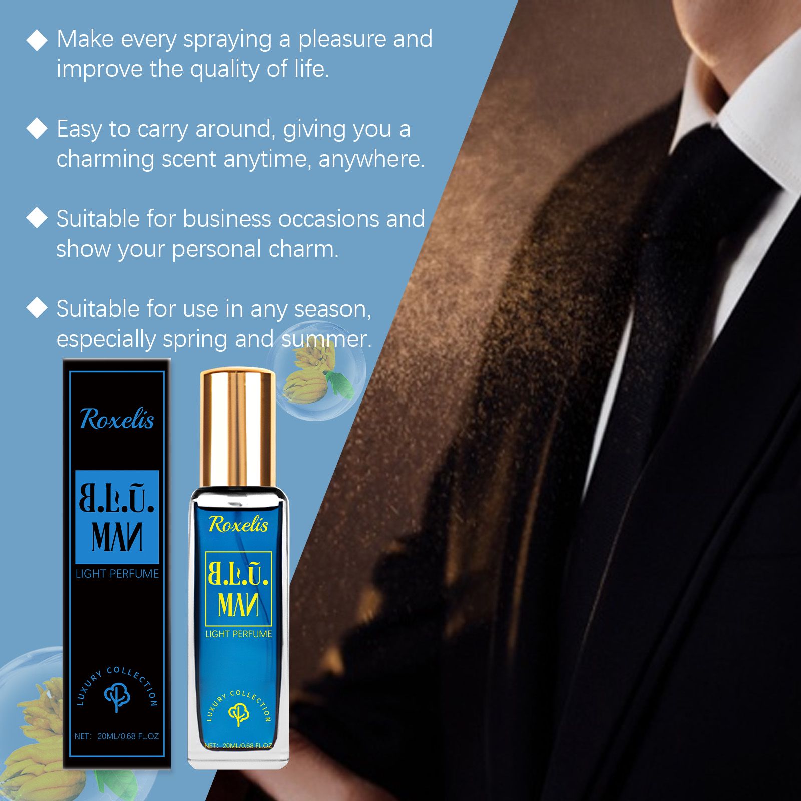 Oceanic Woody Luxury Eau De Toilette Bergamot Cedar Fresh Long Lasting Portable