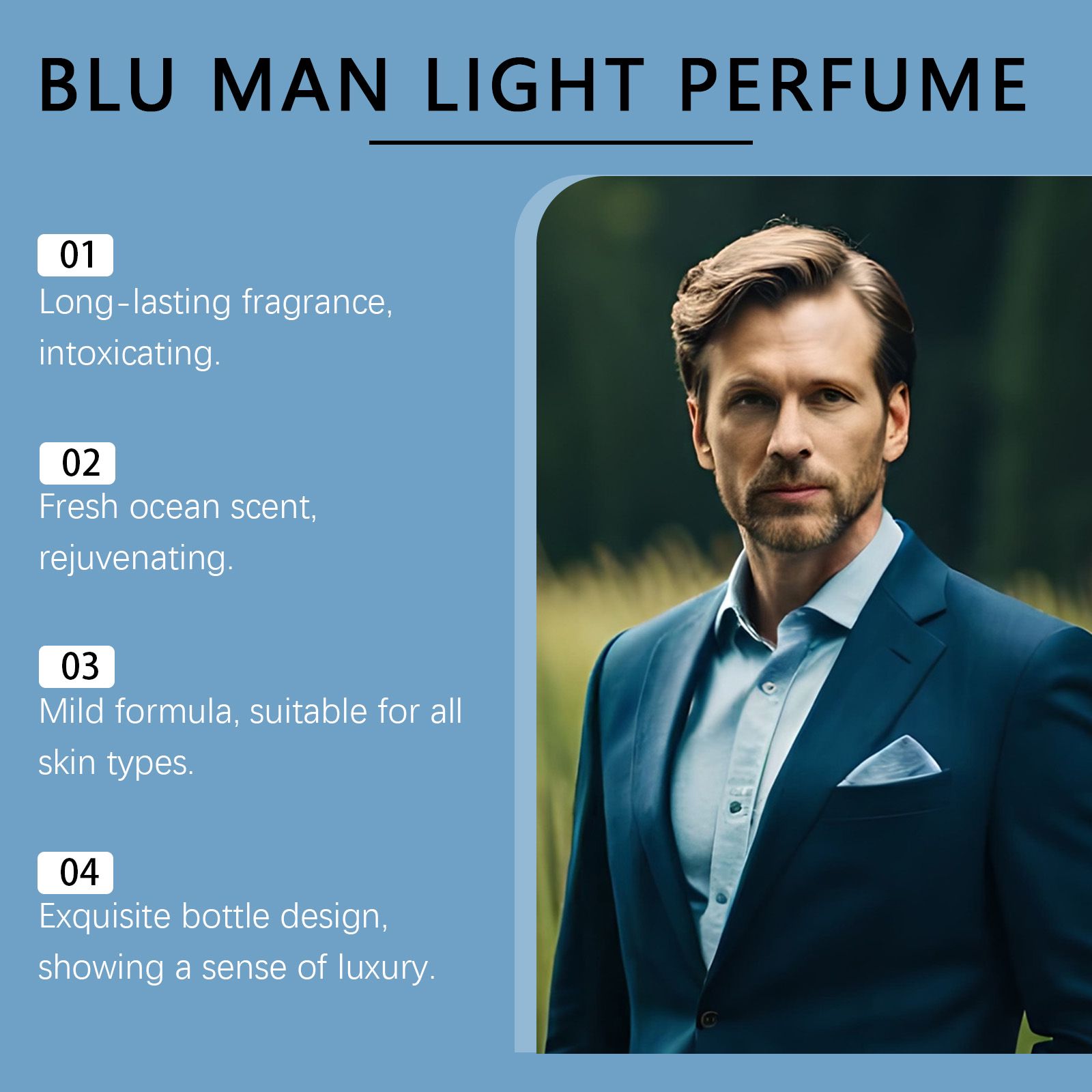 Oceanic Woody Luxury Eau De Toilette Bergamot Cedar Fresh Long Lasting Portable