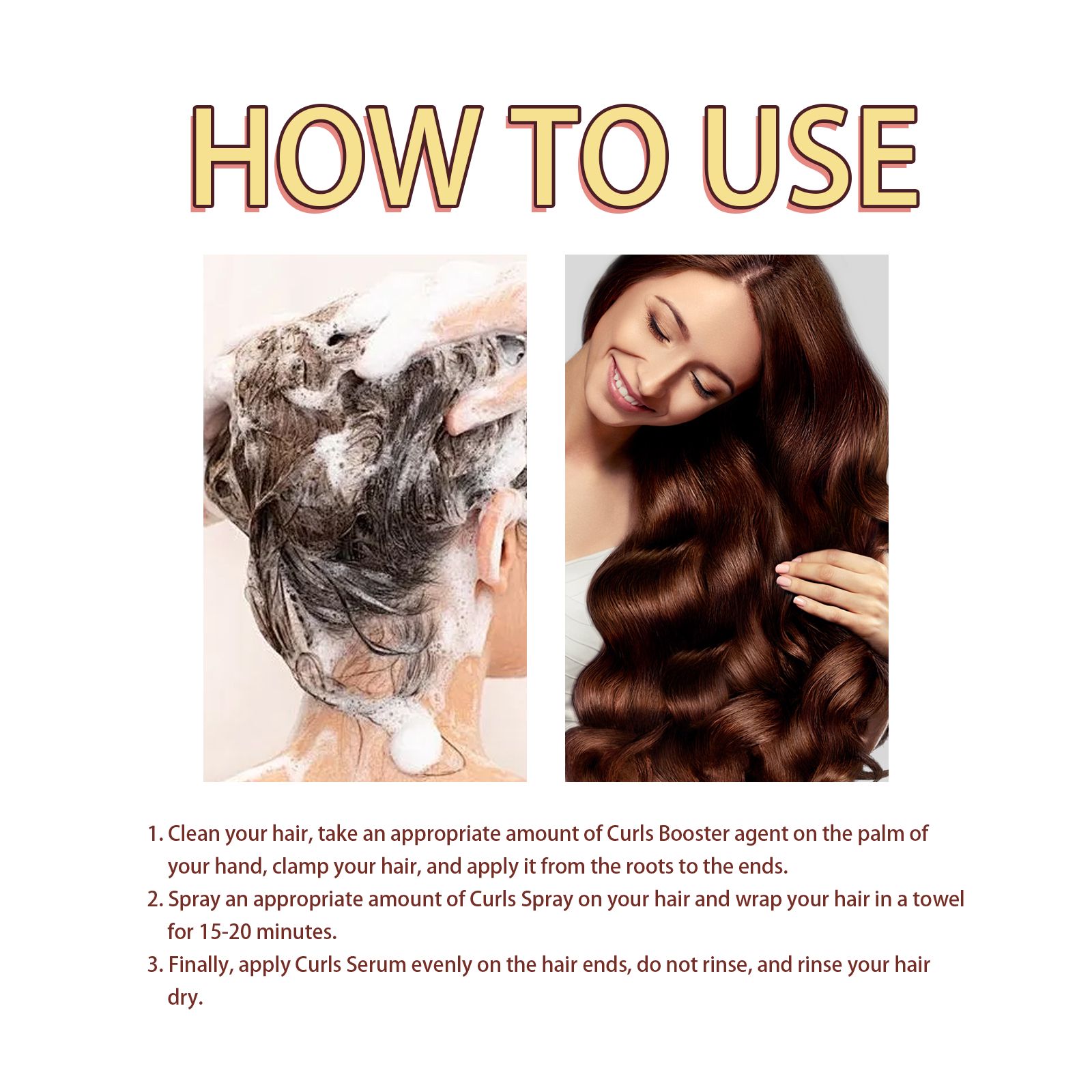 Curl Care Set With Styling Cream Spray And Serum For Nourishing And Defining Curls