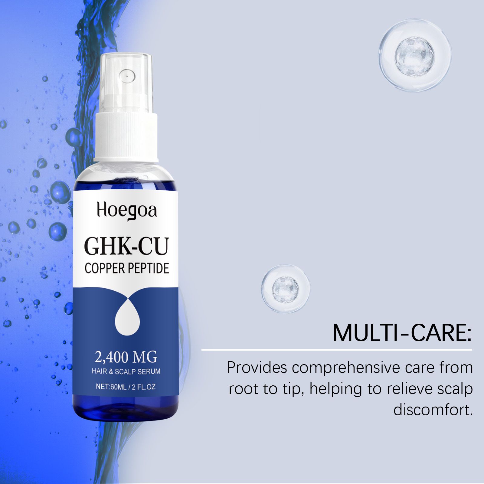 Copper Peptide Scalp Hair Essence Lightweight Nourishing For Dry Split Ends And Hair Roots