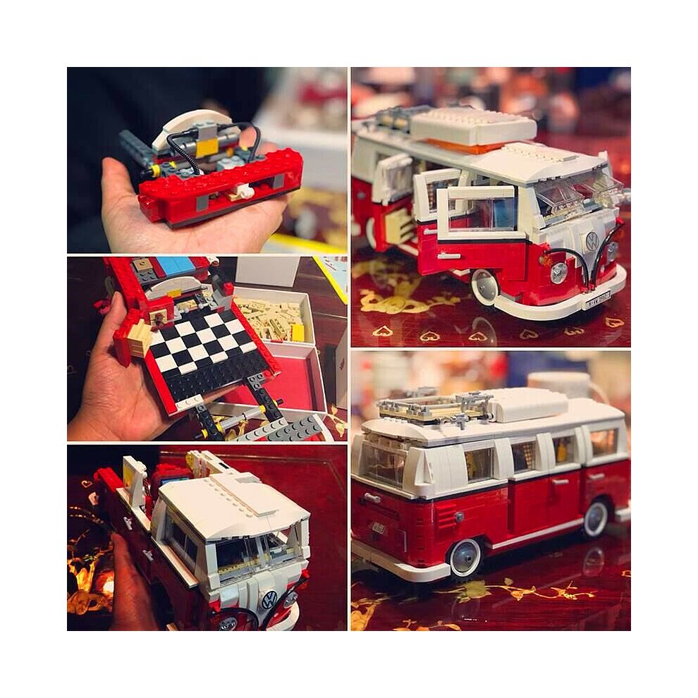 Volkswagen T1 Camper Car Model Technic Series 1354pcs Building Blocks withoutbox