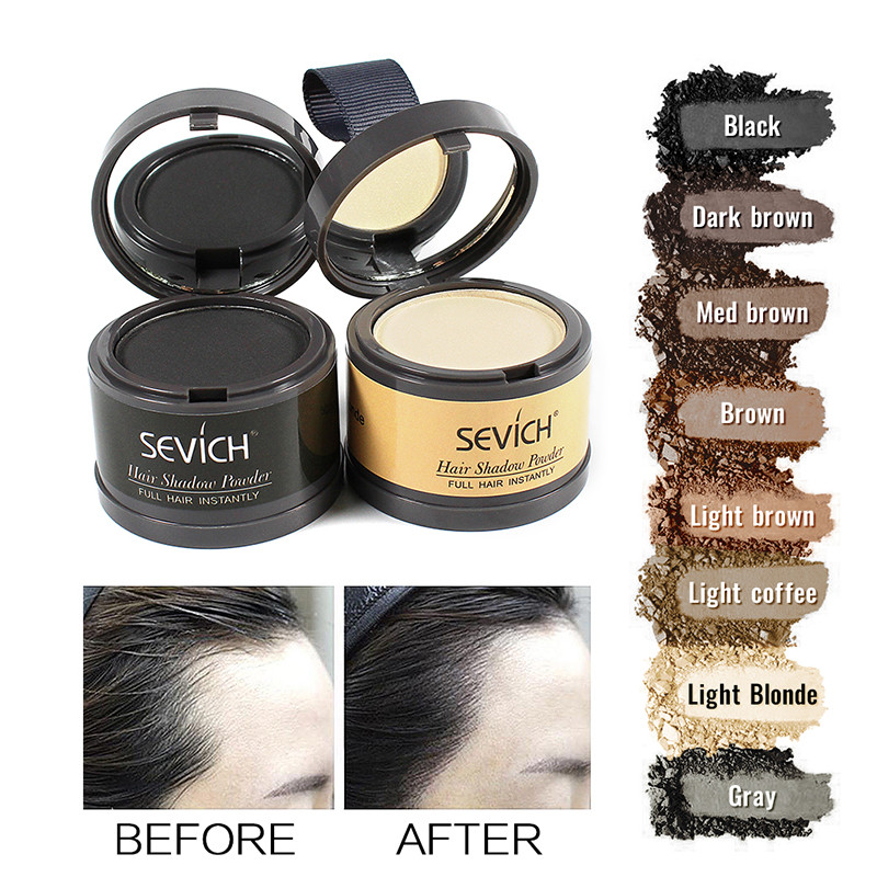 (Dark Brown) Sevich Hairline Powder Repair Hairline Shadow Makeup Hair Concealer Natural Cover Unisex Hair Loss Product