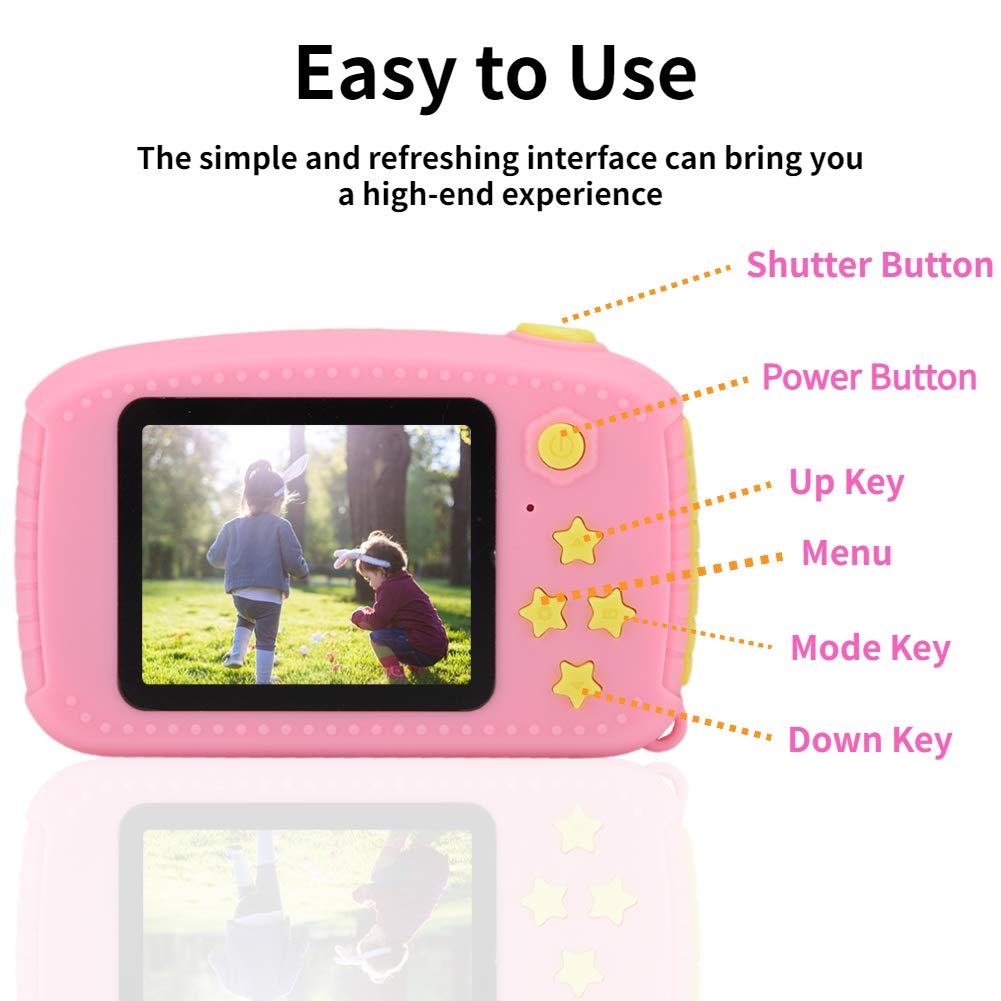 (Yellow) Kids Digital Camera HD Screen Camera Video Toys Kids Portable Cute Cartoon Camera HD 1080P for Outdoor Photography Activity Kids Birthday Chrsitmas Gift