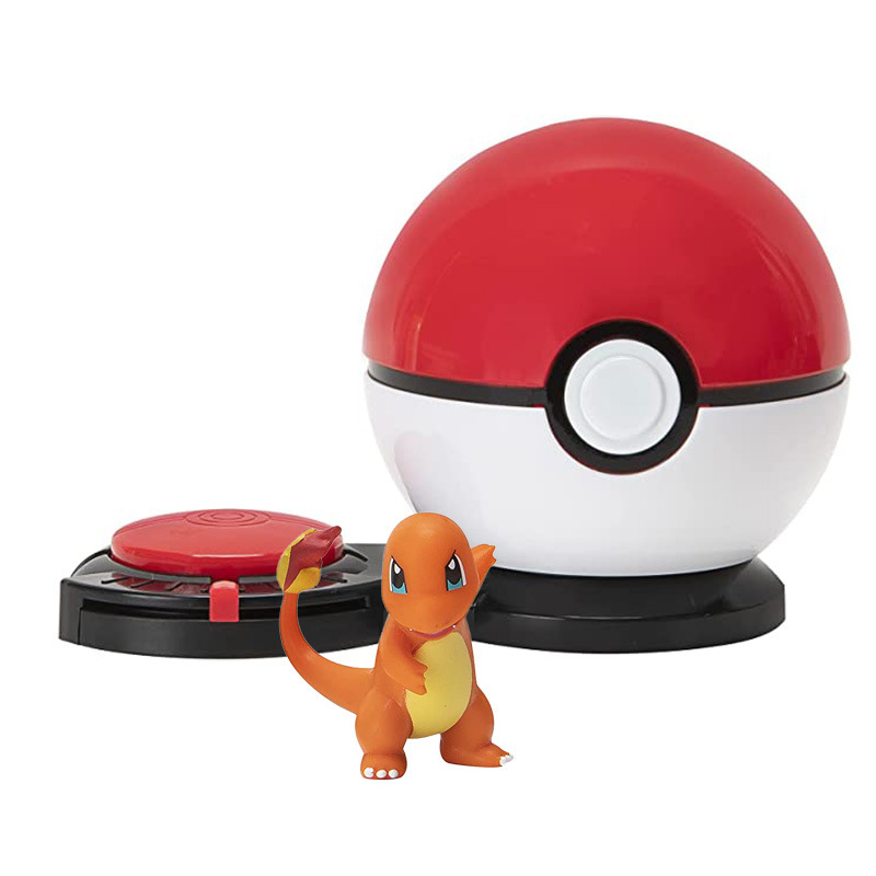 (Pikachu) Pokémon Surprise Attack Game Battle Figures with Six Attack Discs Poké Balls of Pikachu Charmander Bulbasaur or Squirtle Figures Toys for Junior and Master Trainer Training Kids Gifts